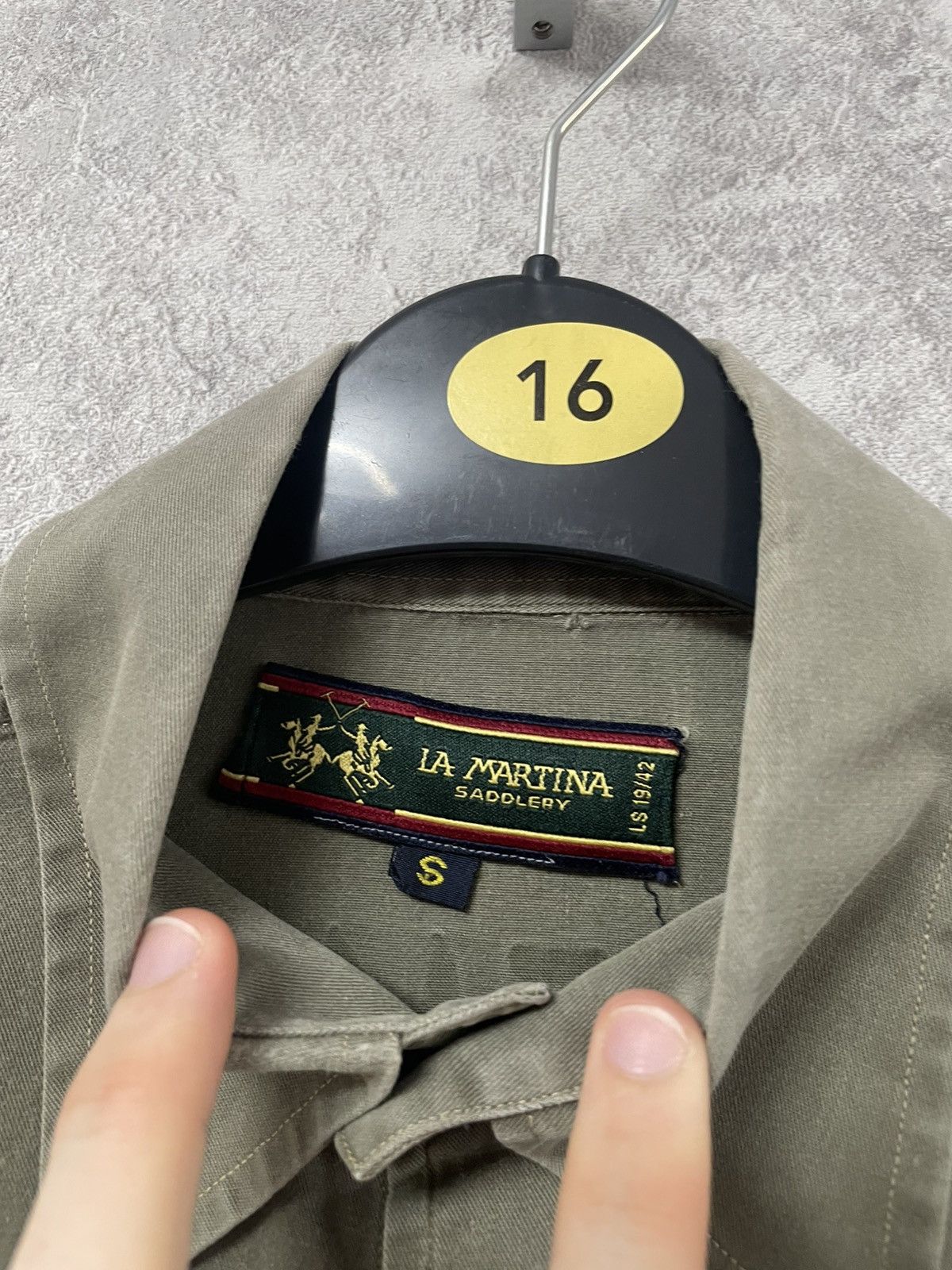 La Martina Vintage La Martina Khaki Long Sleeve Shirt Button Up Size US S / EU 44-46 / 1 - 13 Thumbnail