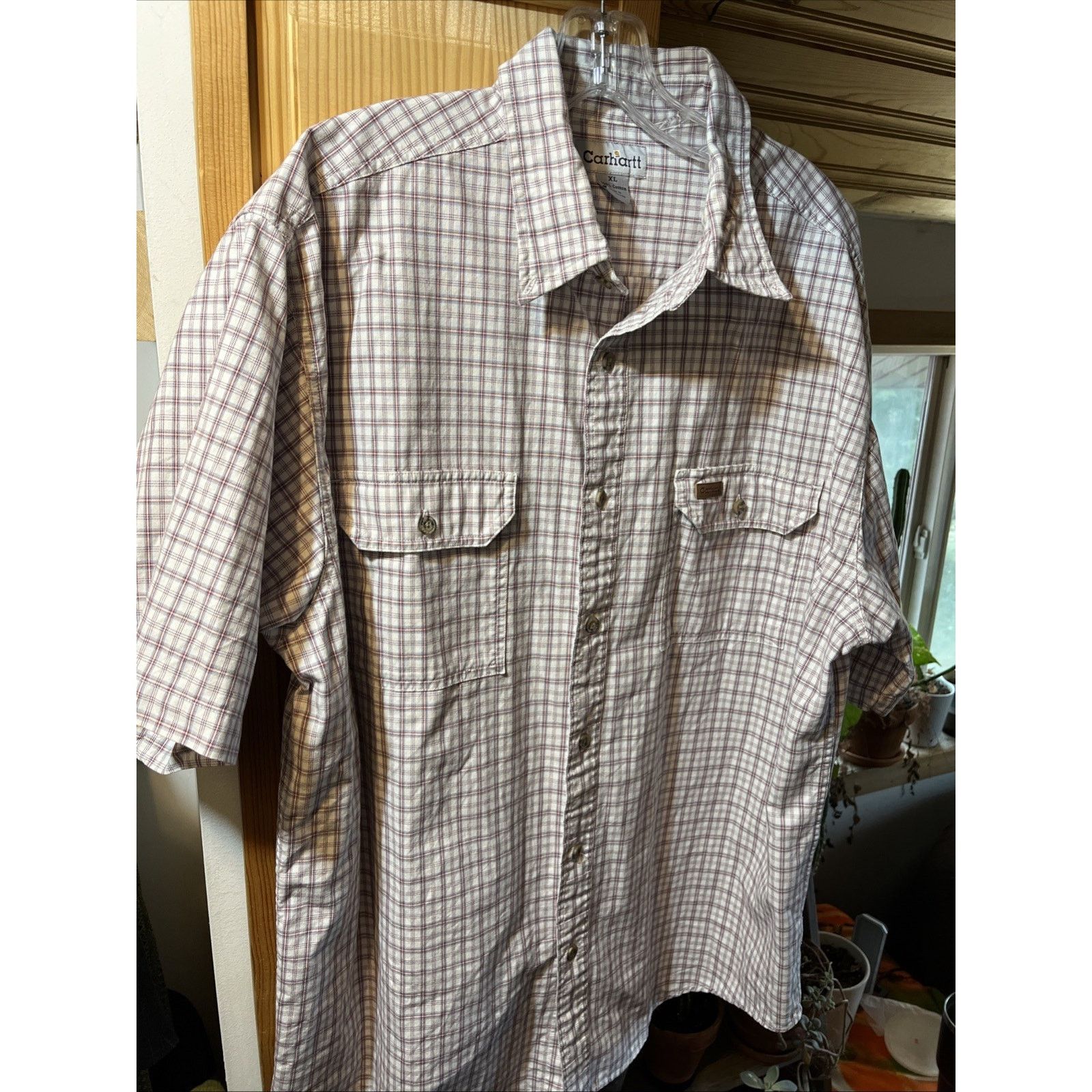 Carhartt Carhartt Shirt Men’s XL White Checkered Plaid SS Button Up Size US XL / EU 56 / 4 - 2 Thumbnail