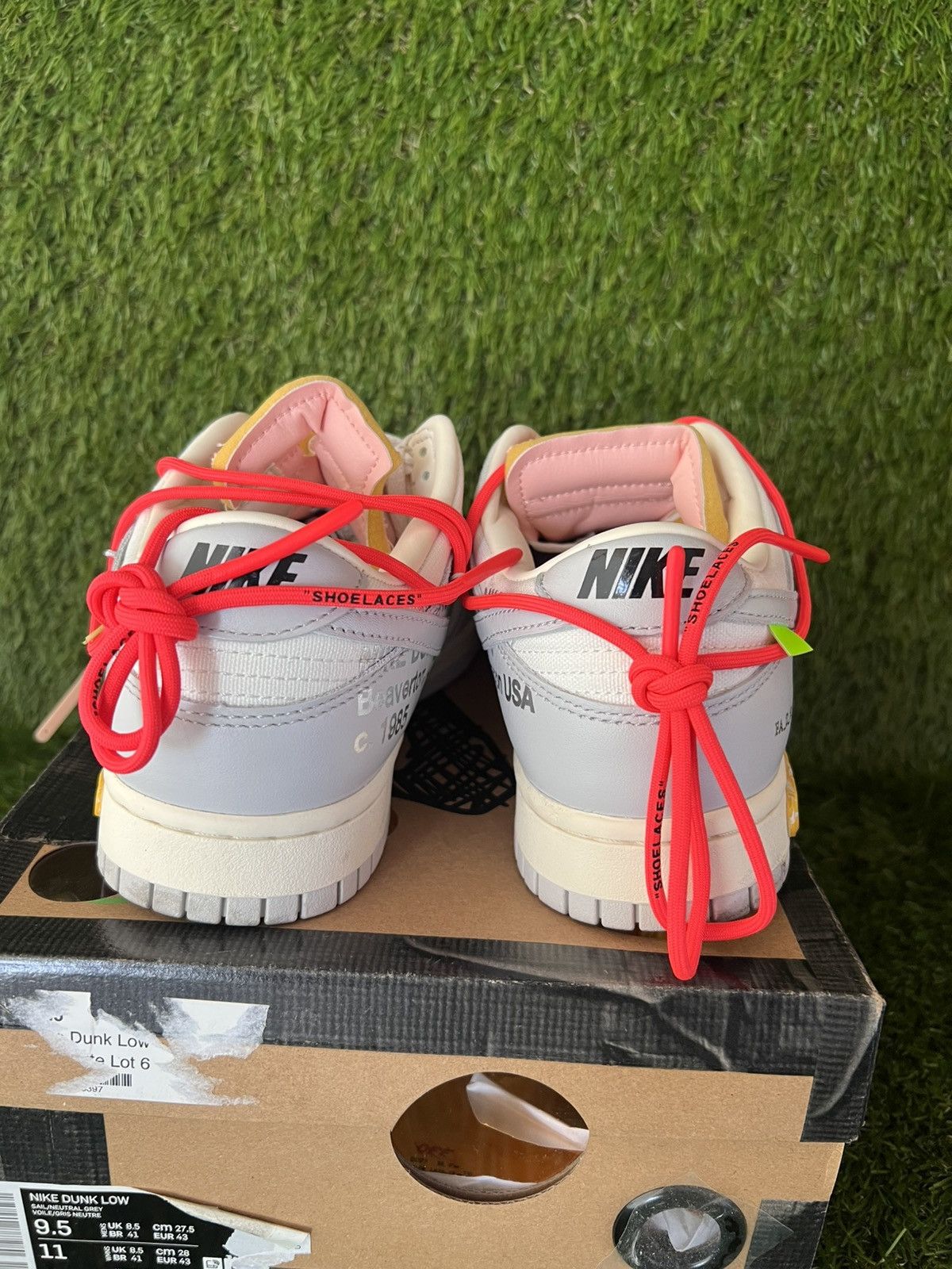 Nike × Off-White Nike Dunk Low Off-White Lot 6 Size US 9.5 / EU 42-43 - 12 Thumbnail