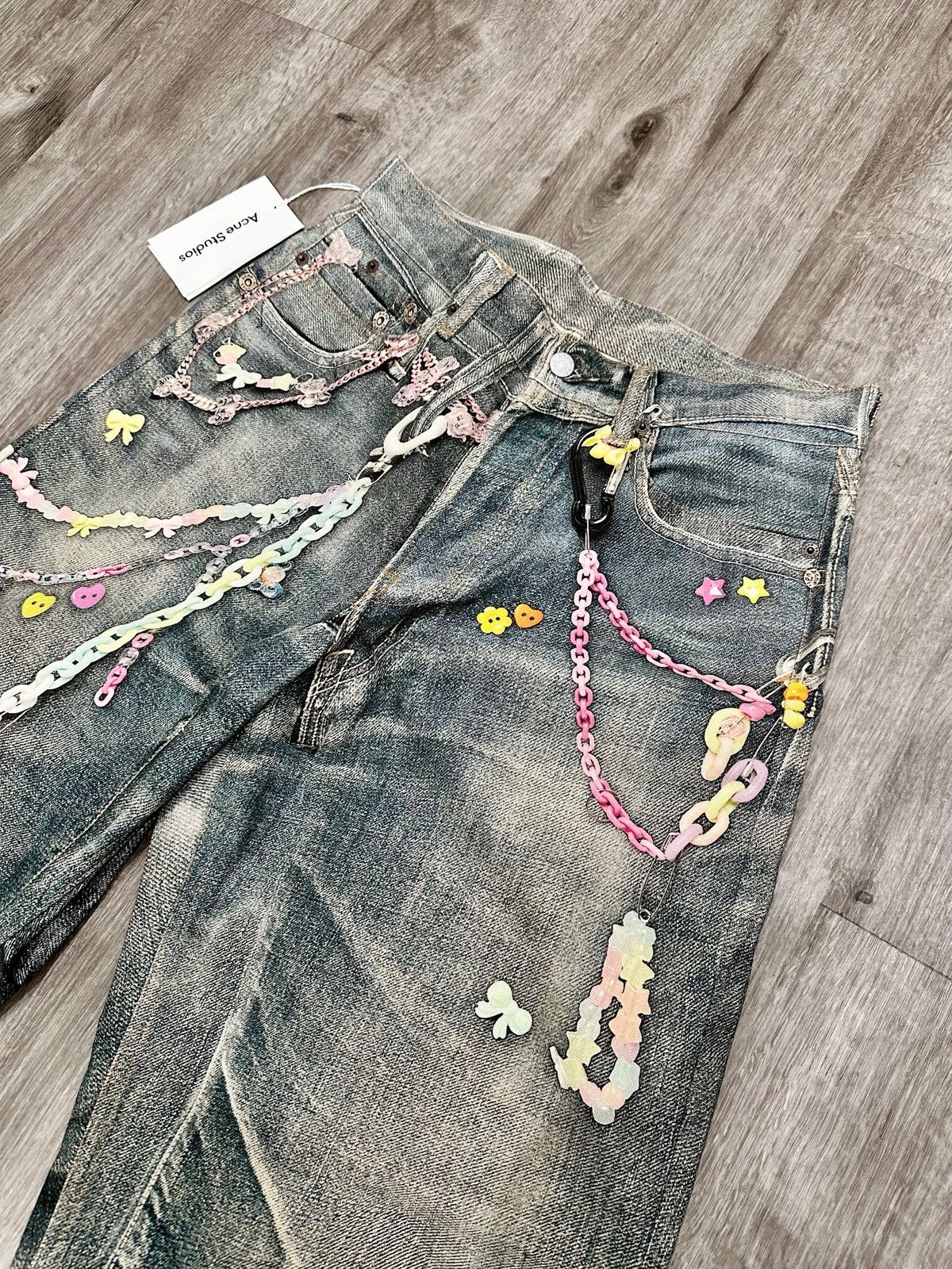 Acne Studios Acne Studios 1981 Trompe L’oeil Kawaii Keychain Jeans Size US 29 - 2 Thumbnail