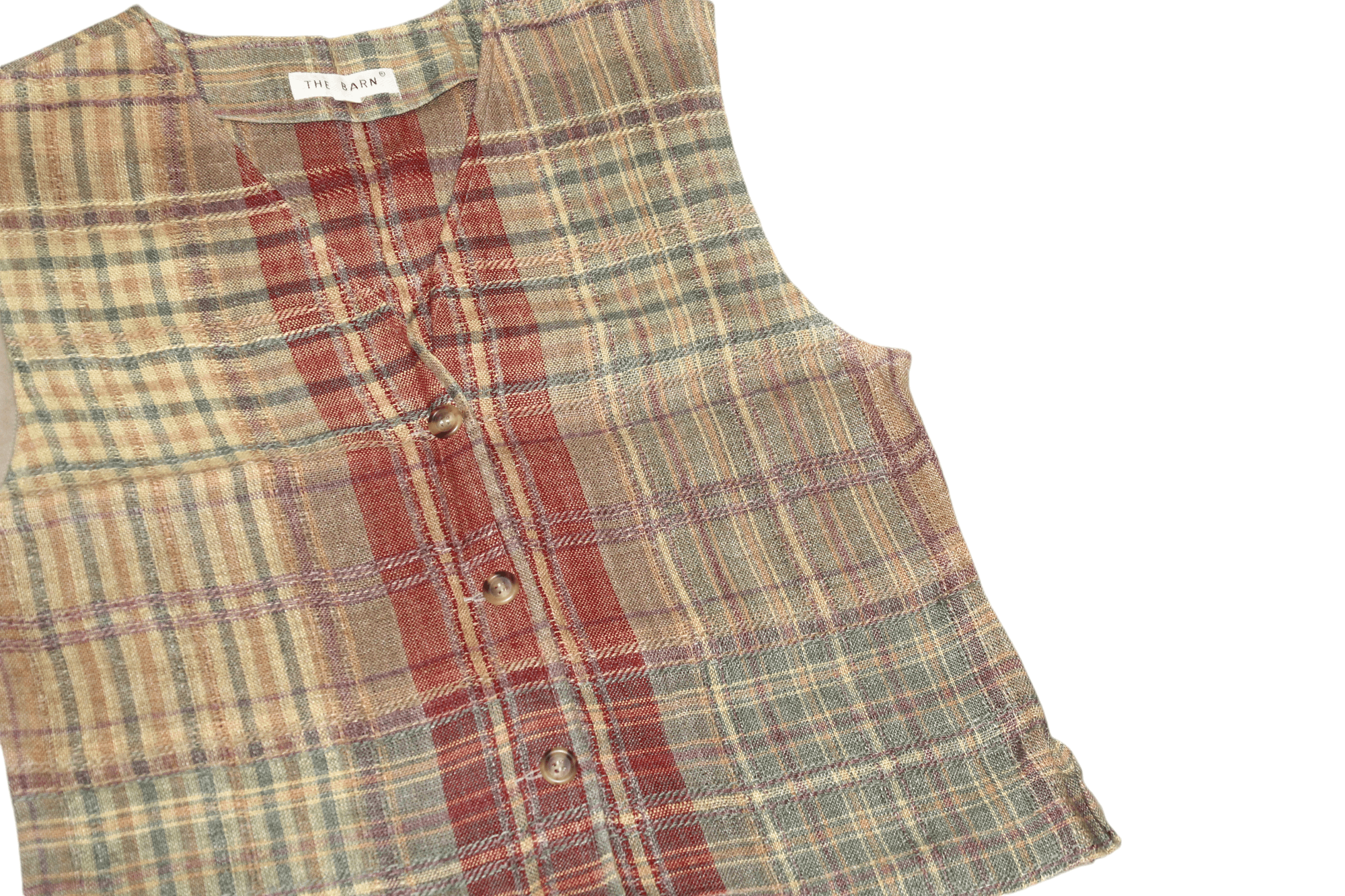 Vintage The Barn clothing and accessories Checkered Linen Waistcoat Size US M / EU 48-50 / 2 - 10 Thumbnail
