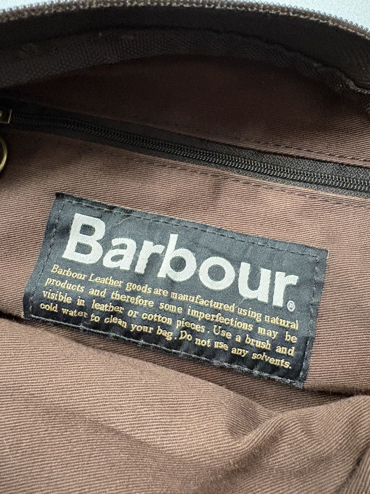 Barbour Barbour Waxed Cotton & Leather Mini Tote Bag England Flag Size ONE SIZE - 13 Thumbnail