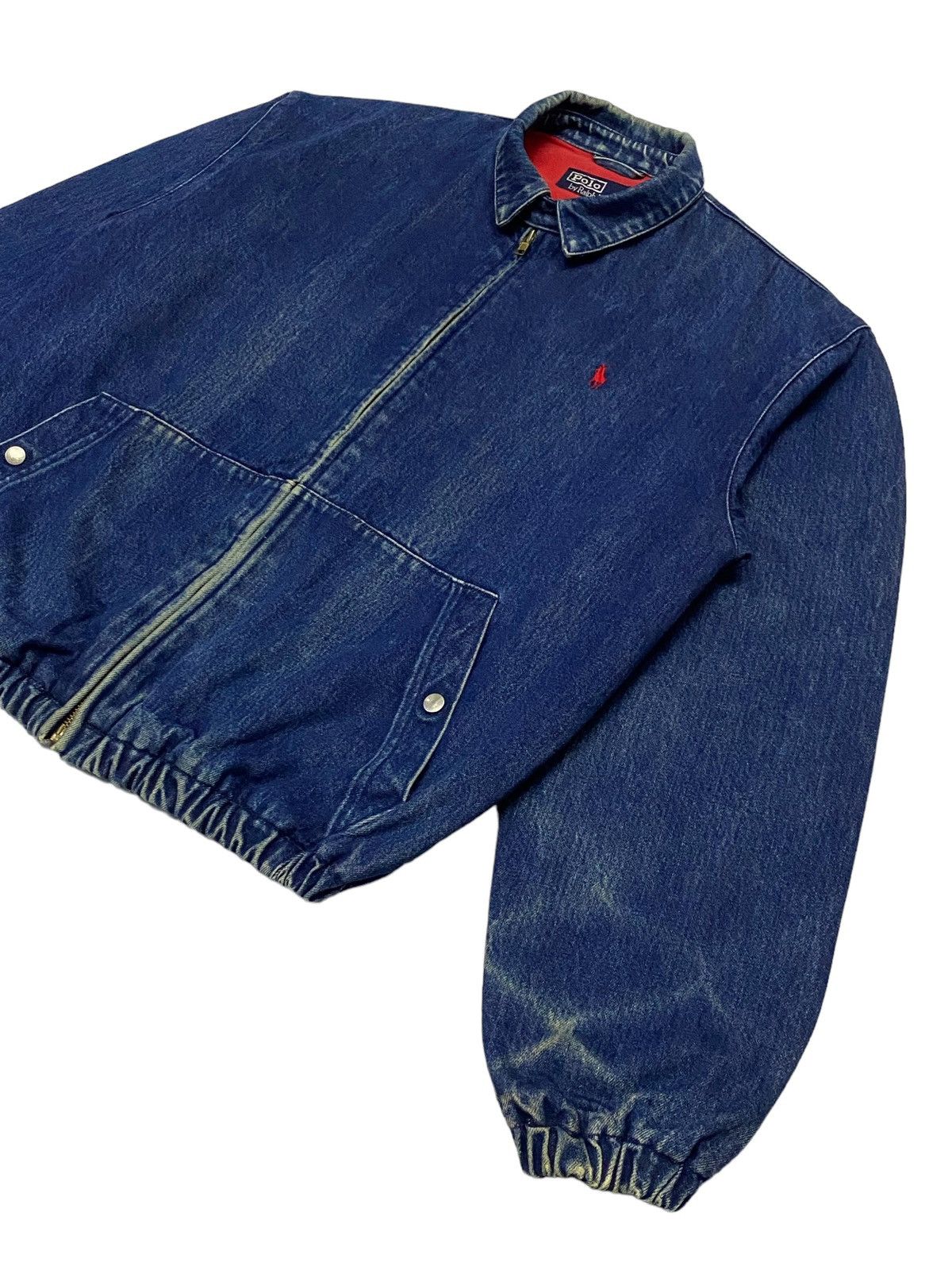 Vintage 90s Polo Ralph Lauren Denim Bomber Jacket