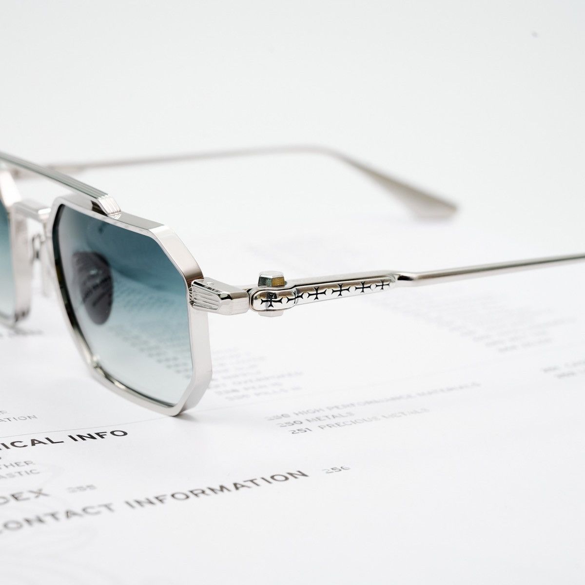 Chrome Hearts CHROME HEARTS RUMP SHINY SILVER - BRUSHED SILVER SUNGLASSES Size ONE SIZE - 3 Thumbnail