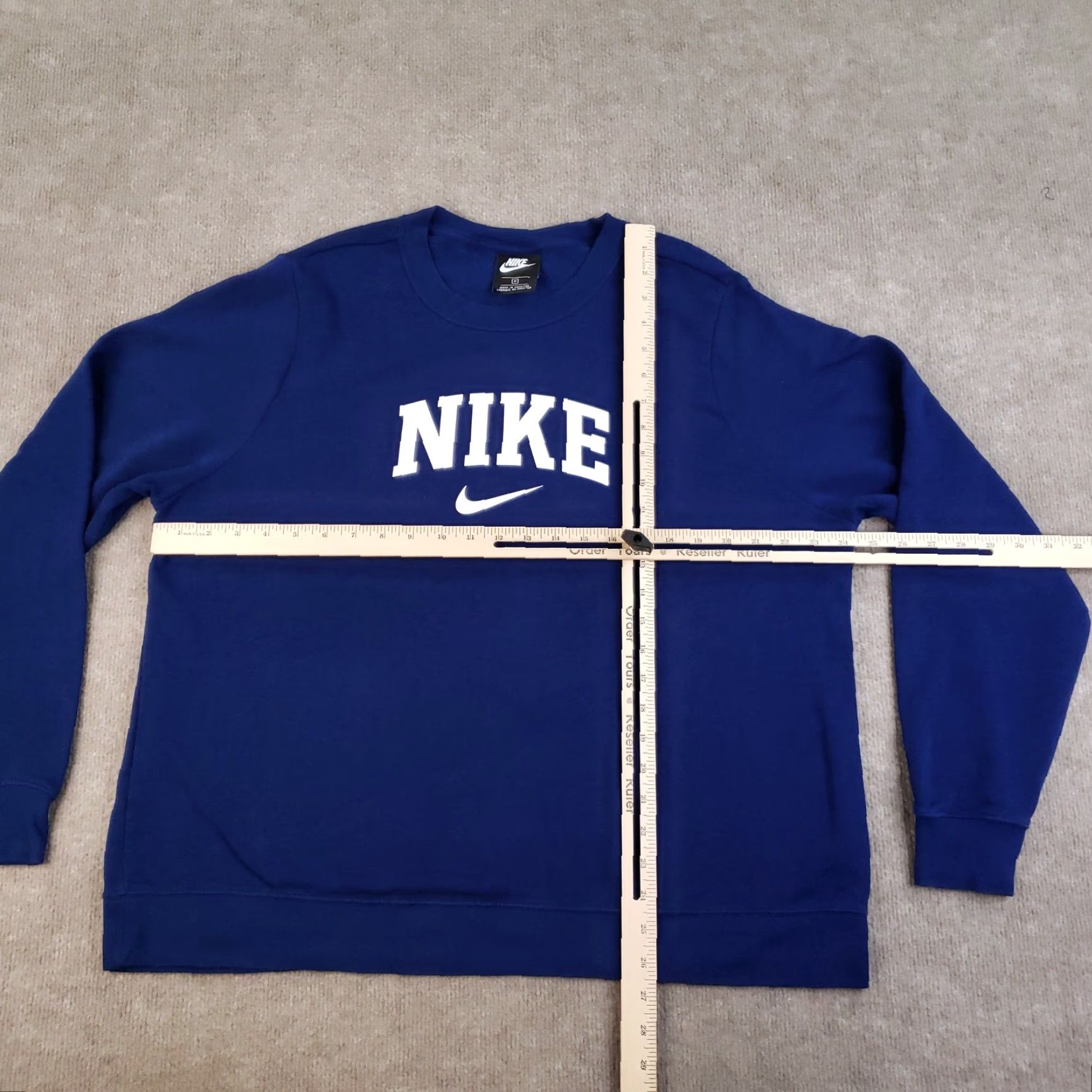 Nike Nike Sweatshirt Mens 1X Blue Crewneck Pullover Logo CJ7268-492 Sportswear Graphic Print Fleece Cotton Rayon Polyester Spandex Swoosh Light Weight Size XL / US 12-14 / IT 48-50 - 2 Thumbnail