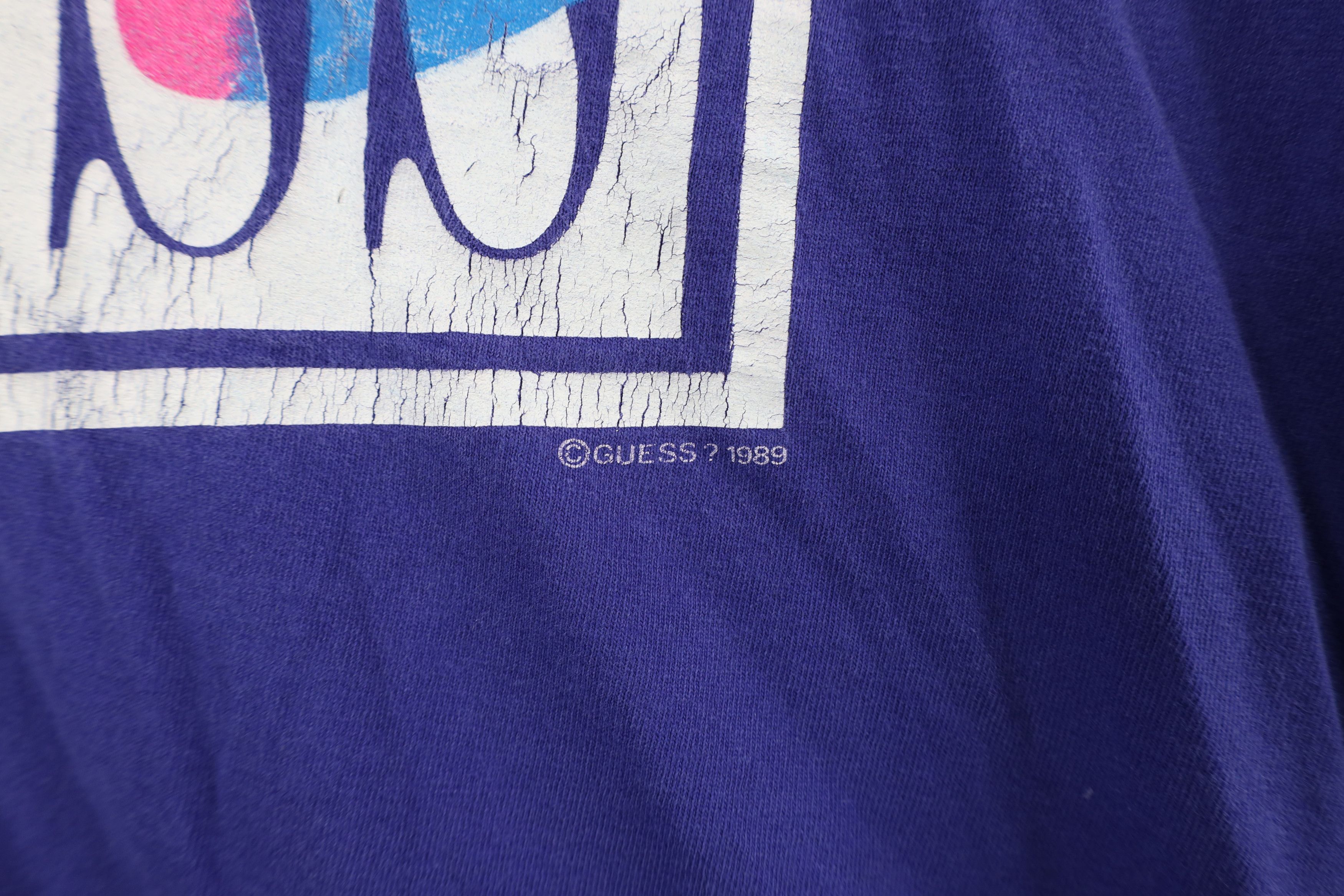 Guess × Vintage Vintage 80s Guess Mock Neck Boxy Fit Cropped T-Shirt USA Size ONE SIZE - 5 Thumbnail