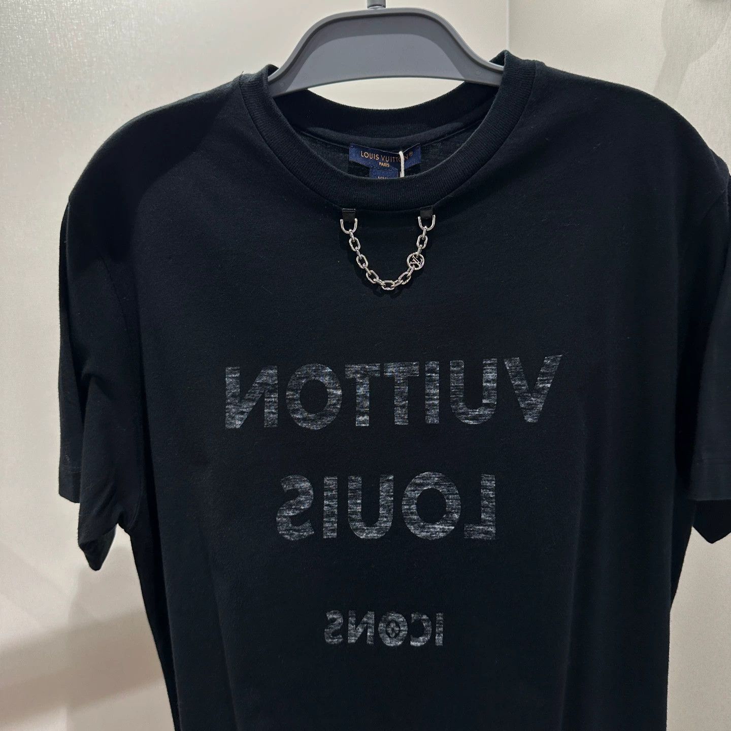 Louis Vuitton LV chain slogan short sleeve xxl cotton apr671 Size XXL / US 16-18 / IT 52-54 - 7 Thumbnail