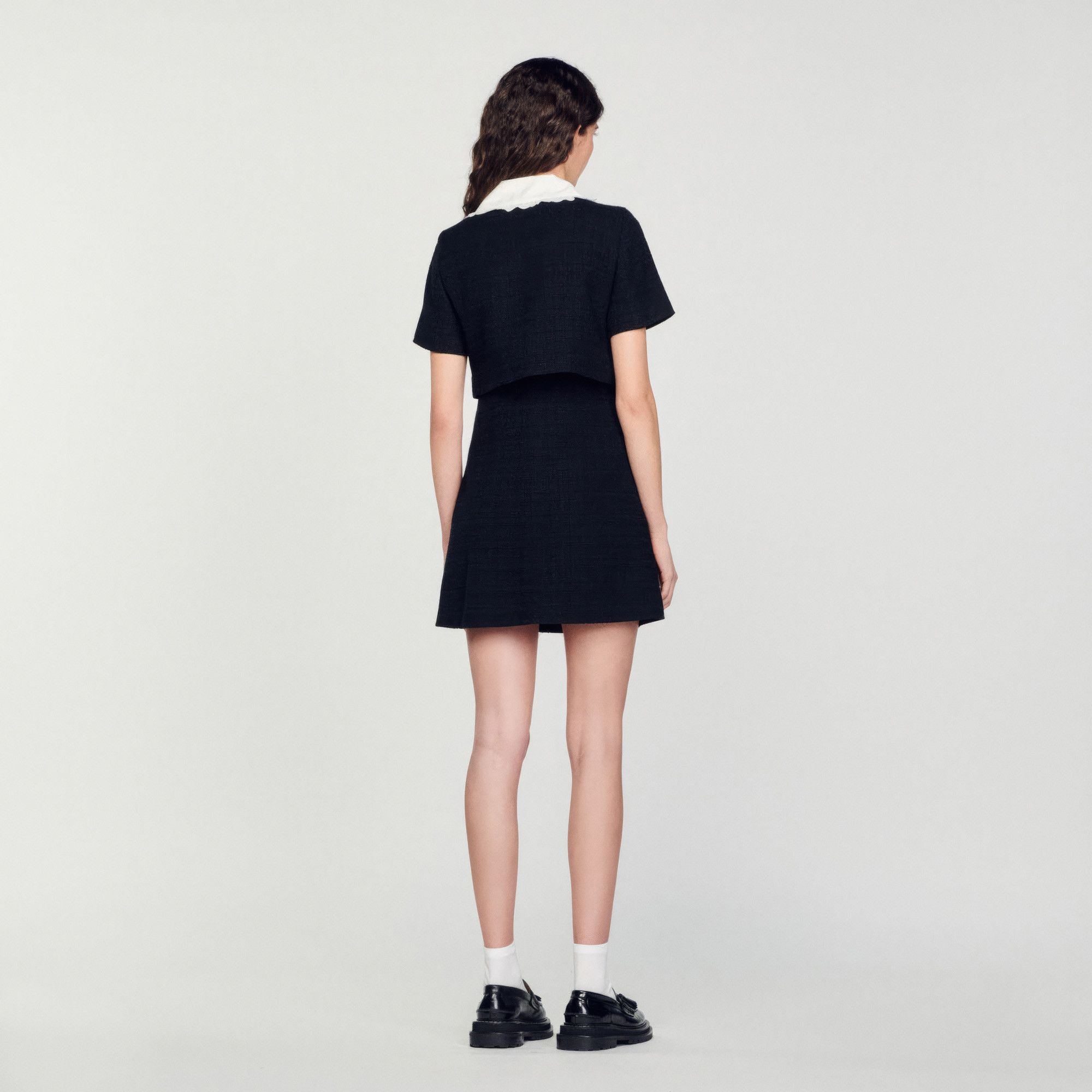 Sandro Short Tweed Dress Size XS / US 0-2 / IT 36-38 - 3 Thumbnail