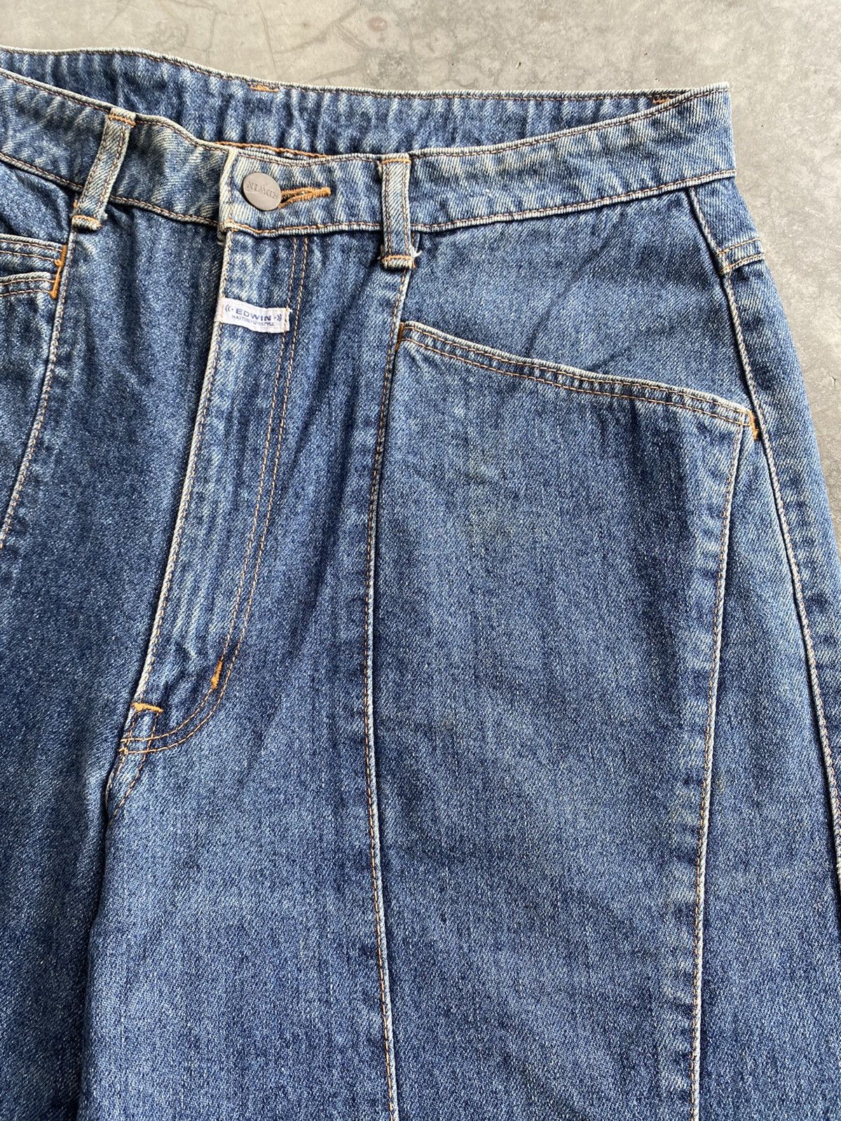 Edwin × Japanese Brand Baggy Jeans Vintage Edwin Ballon Blue Distressed Size US 32 / EU 48 - 6 Thumbnail