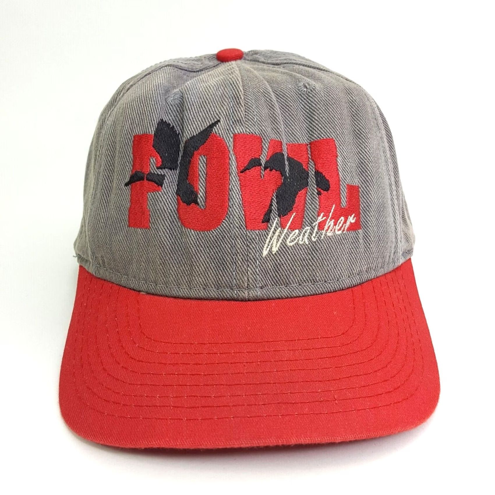 Vintage VINTAGE Duck Hunting Snapback USA Made Outdoor Hat Baseball Cap Red Adjustable Cotton Twill Embroidered 90s Fowl Weather Outdoors Mens Hat Size ONE SIZE - 2 Thumbnail