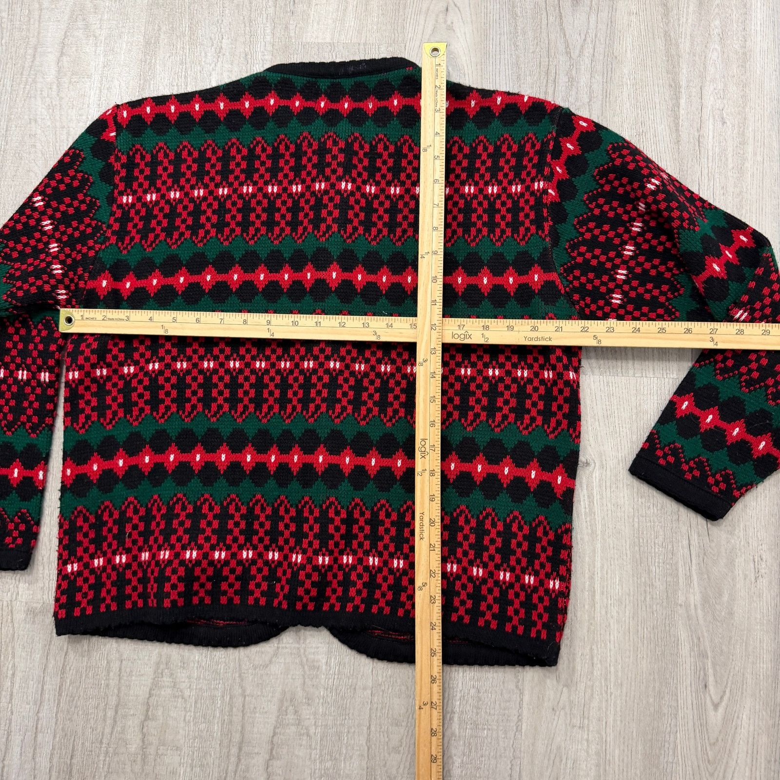 Vintage Vintage Tally Ho Cardigan Sweater Size XL Holiday Tartan Size XL / US 12-14 / IT 48-50 - 7 Thumbnail