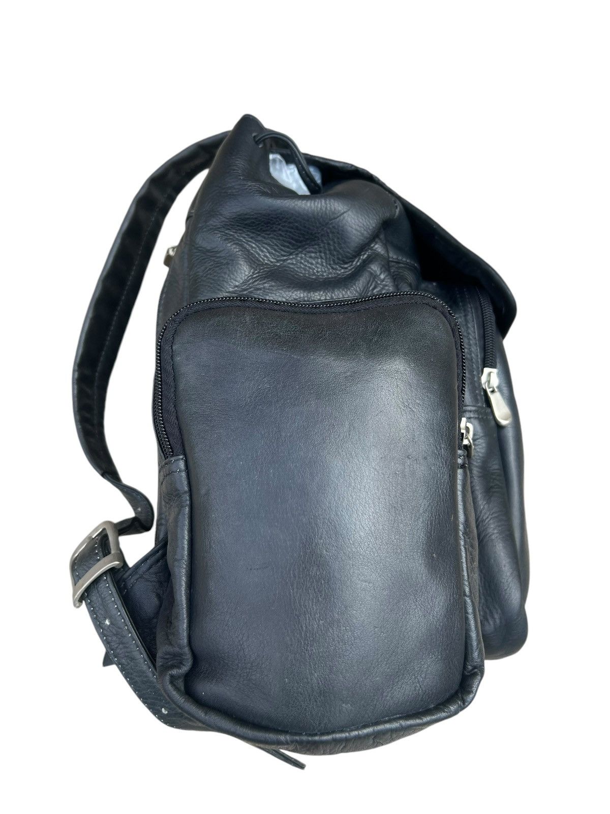 Leather Vintage PIEL Hand Made All Leather Black Backpack Bag Size ONE SIZE - 14 Thumbnail