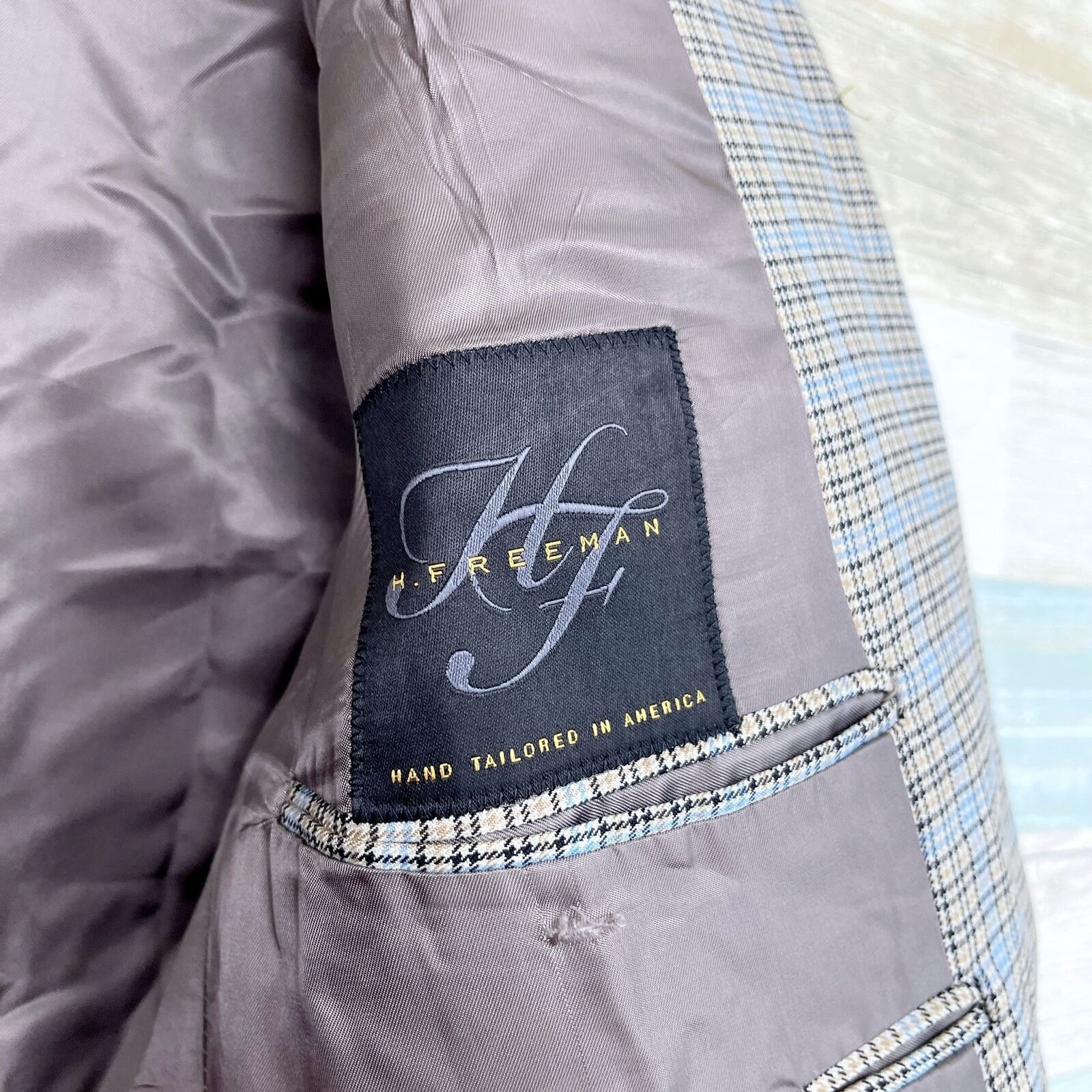 Hickey Freeman Hickey Freeman Plaid Sport Coat Gray Blue Wool Mens 40R Size 40R - 7 Thumbnail