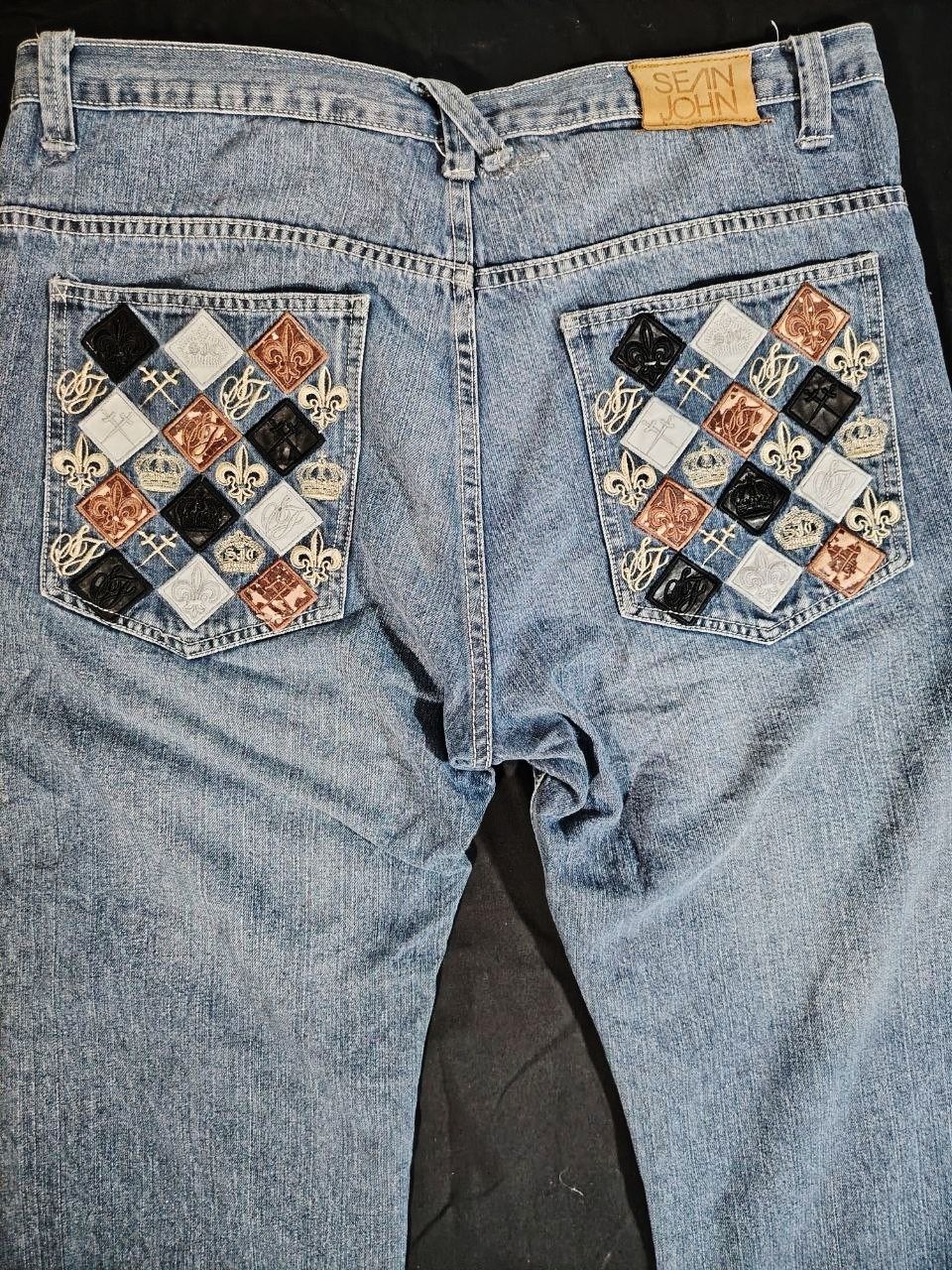 Sean John Sean John Y2K Baggy Patchwork Denim Jeans Size US 41 - 3 Thumbnail