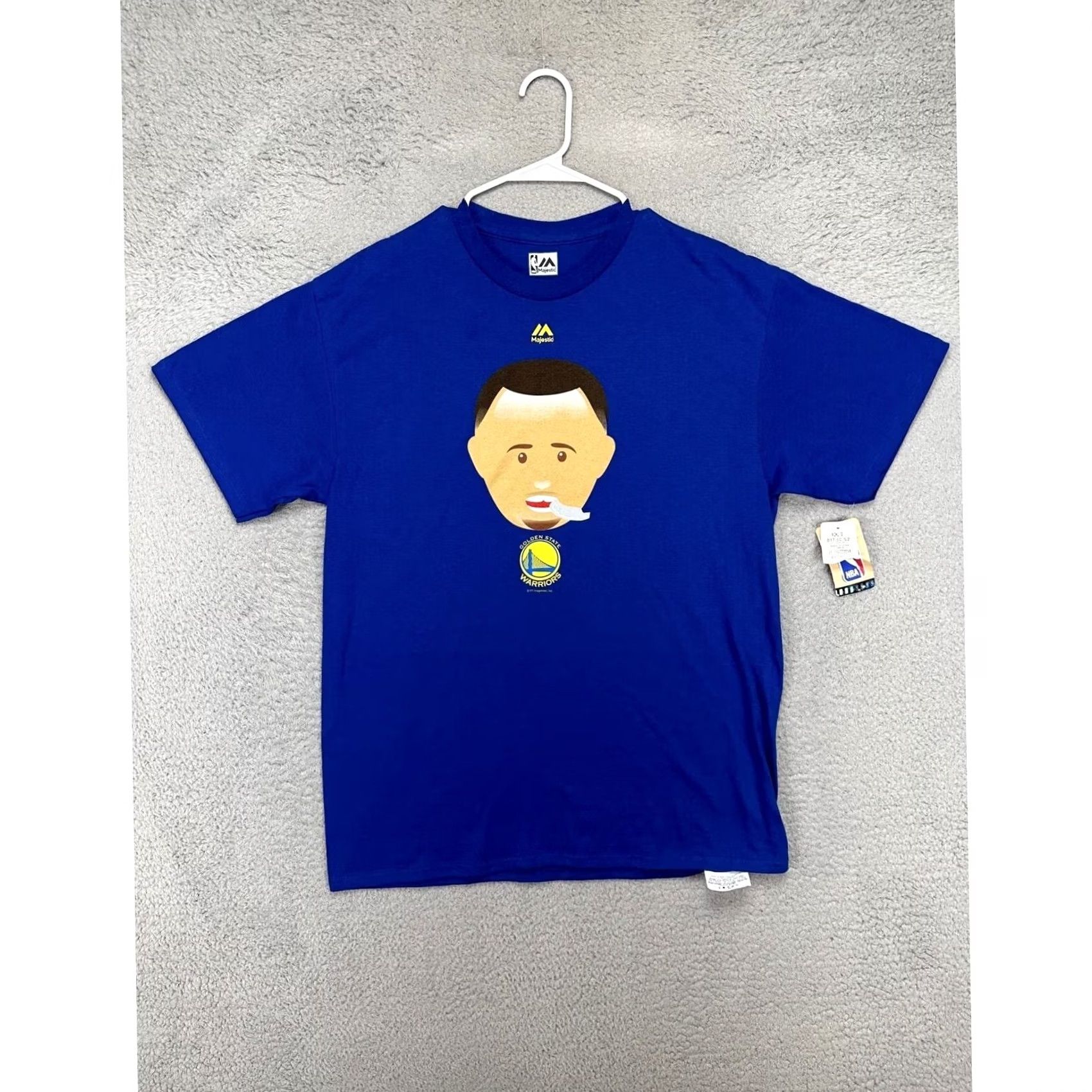 NBA Steph Curry T-Shirt Adult Large Blue NBA Golden State Warrior Mens Majestic NEW Size US L / EU 52-54 / 3 - 3 Thumbnail