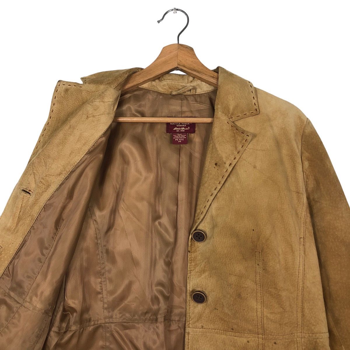 Japanese Brand 🔥Vintage Leather Jacket Eddie Bauer Issey Miyake Size US M / EU 48-50 / 2 - 12 Thumbnail