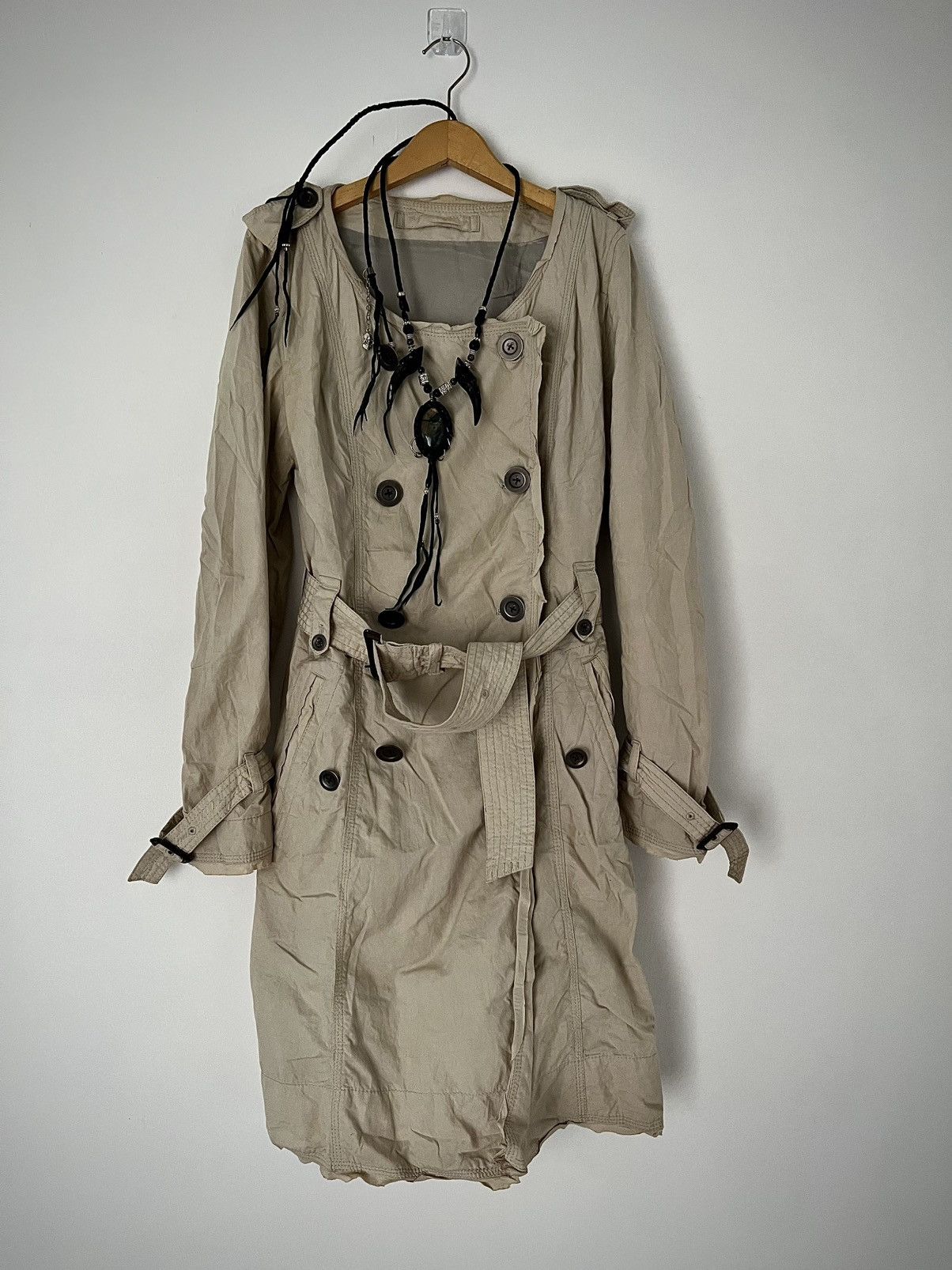5351 POUR LES HOMMES 2000s 5351 Pour Les Femmes Asymmetric Napoleon Parka Jacket Size US M / EU 48-50 / 2 - 2 Thumbnail
