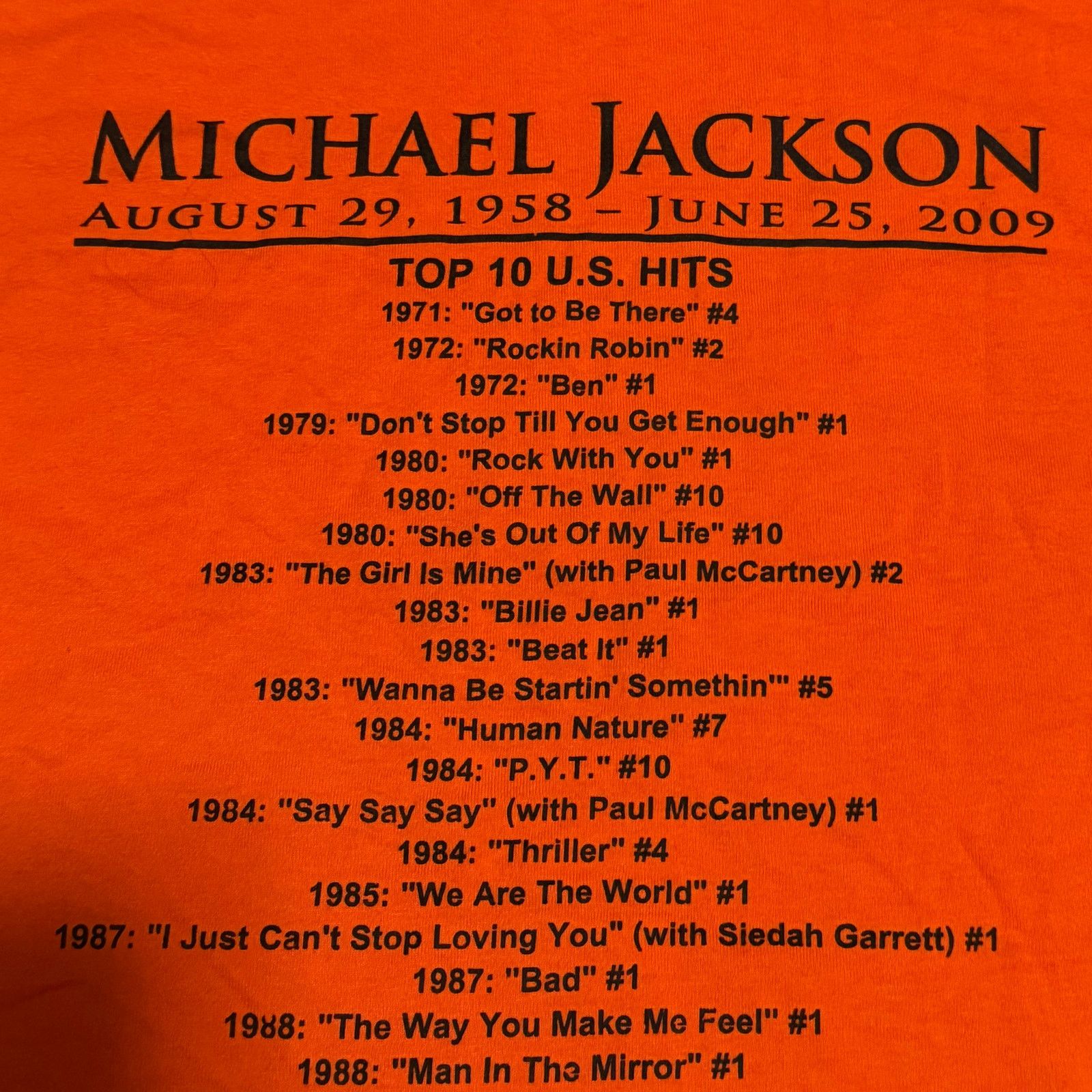 Jerzees 2009 Michael Jackson Memorial Shirt Size Small King of Pop Size US S / EU 44-46 / 1 - 4 Thumbnail