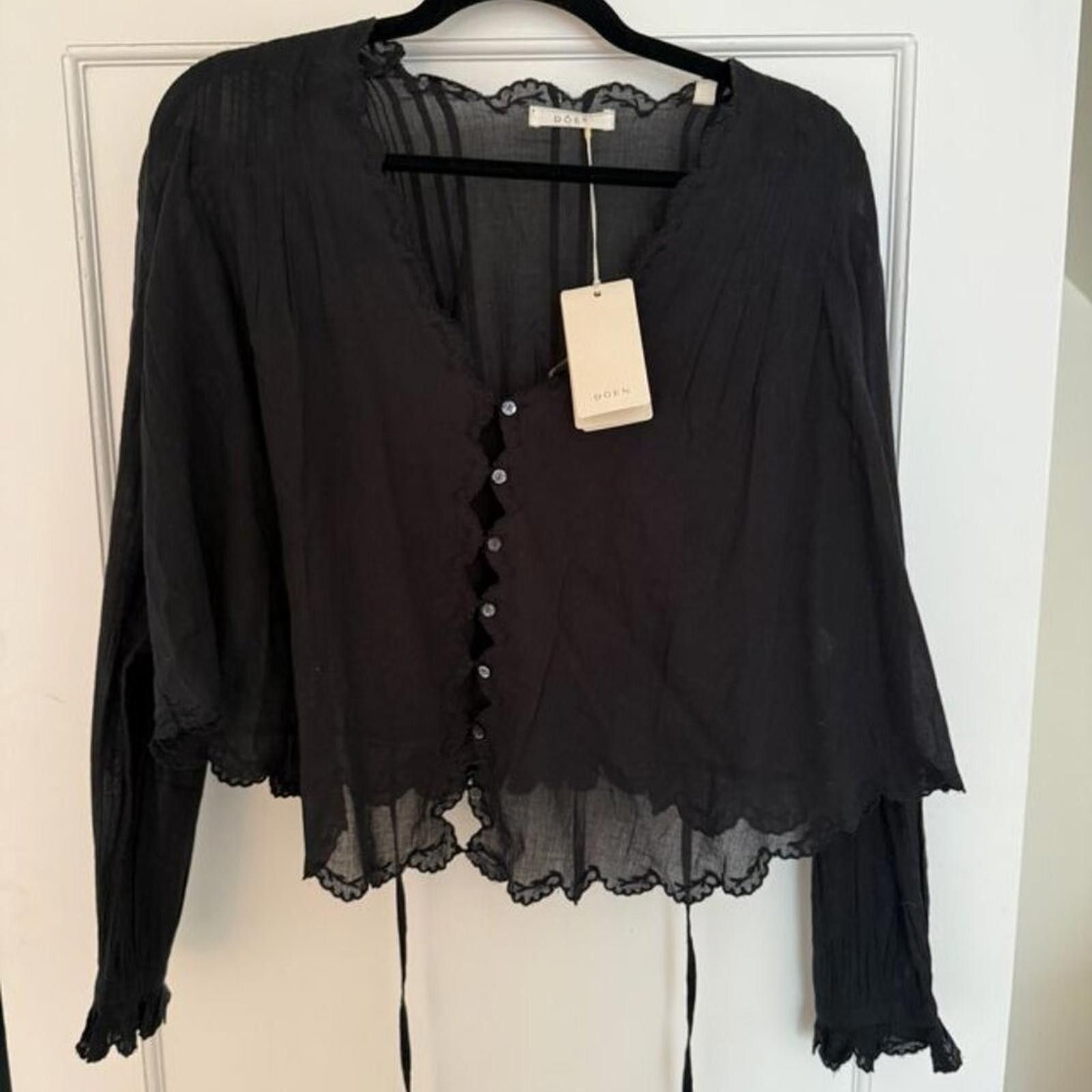 Designer NWT Doen ELAYNE TOP -- BLACK Size M / US 6-8 / IT 42-44 - 5 Thumbnail