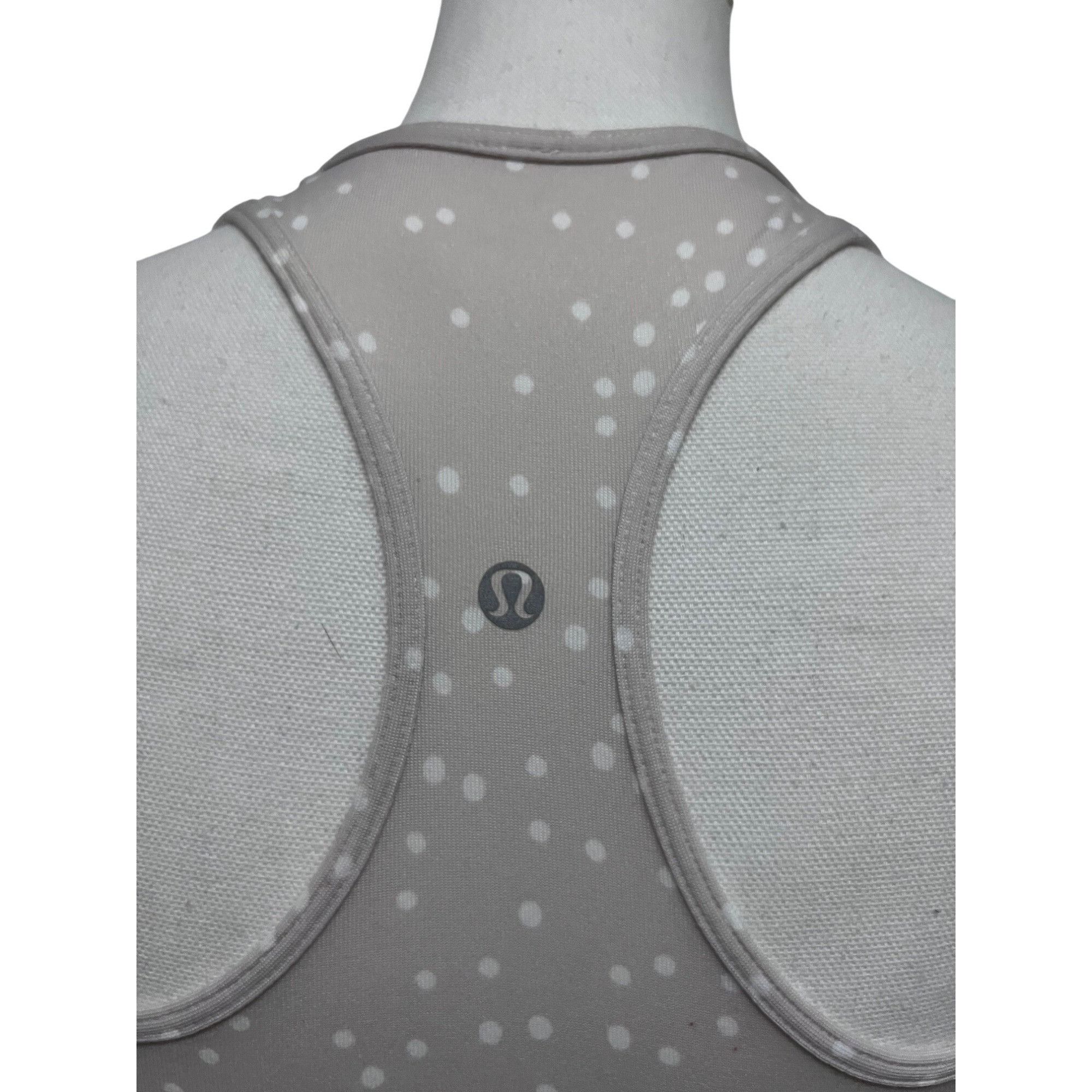 Lululemon Lululemon Beige White Polka Dot Racerback Tank Top Yoga Runn Size S / US 4 / IT 40 - 4 Thumbnail