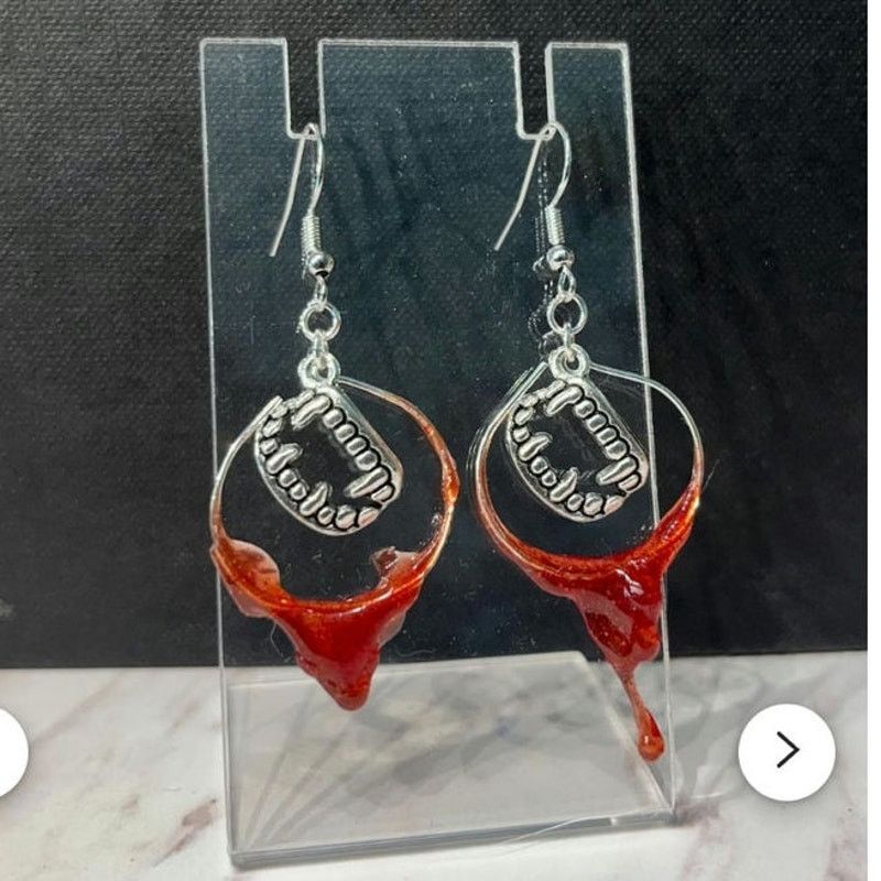 Handmade Custom-made Halloween Earrings - Vampire Teeth - PP Jewelry Size ONE SIZE - 1 Preview