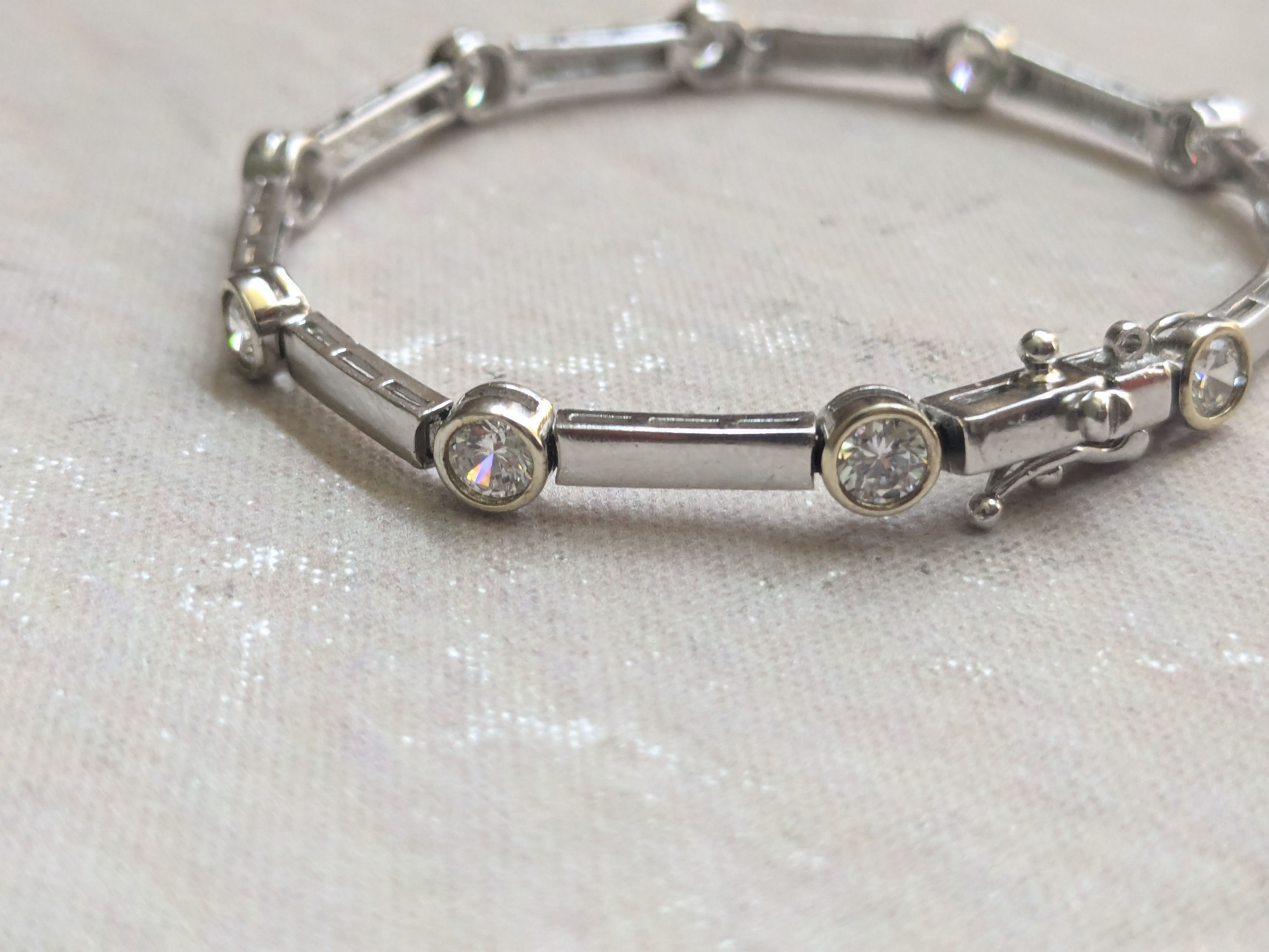 Sterling Silver Sterling Silver Tennis Bracelet 6.75" Clear CZ Size ONE SIZE - 7 Thumbnail