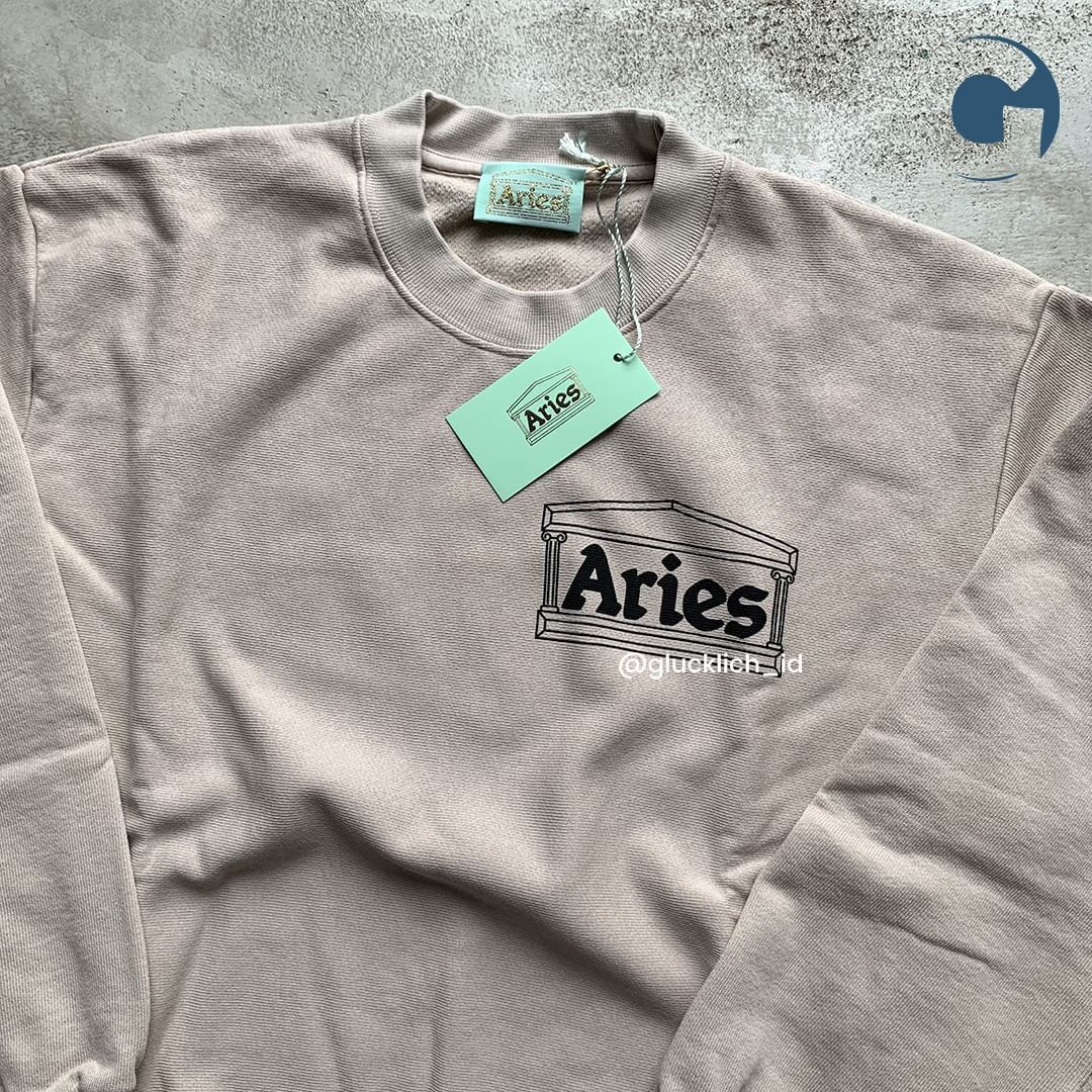 ARIES, Premium Temple Sweatshirt in Sand