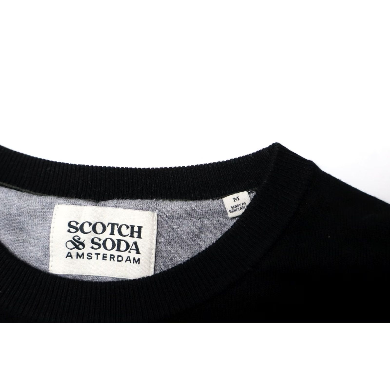 Scotch & Soda SCOTCH & SODA Jumper Men MEDIUM Black Knitted Logo Round Neck Pullover Size US M / EU 48-50 / 2 - 5 Thumbnail