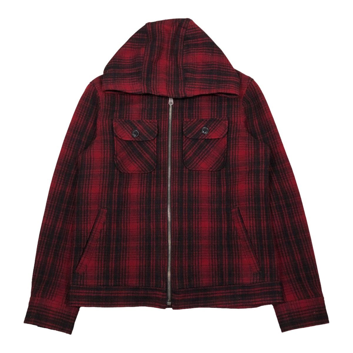 Japanese Brand 🔥VINTAGE BIKER WOOL JACKET GAP TARTAN DESIGN ISSEY MIYAKE Size US M / EU 48-50 / 2 - 1 Thumbnail