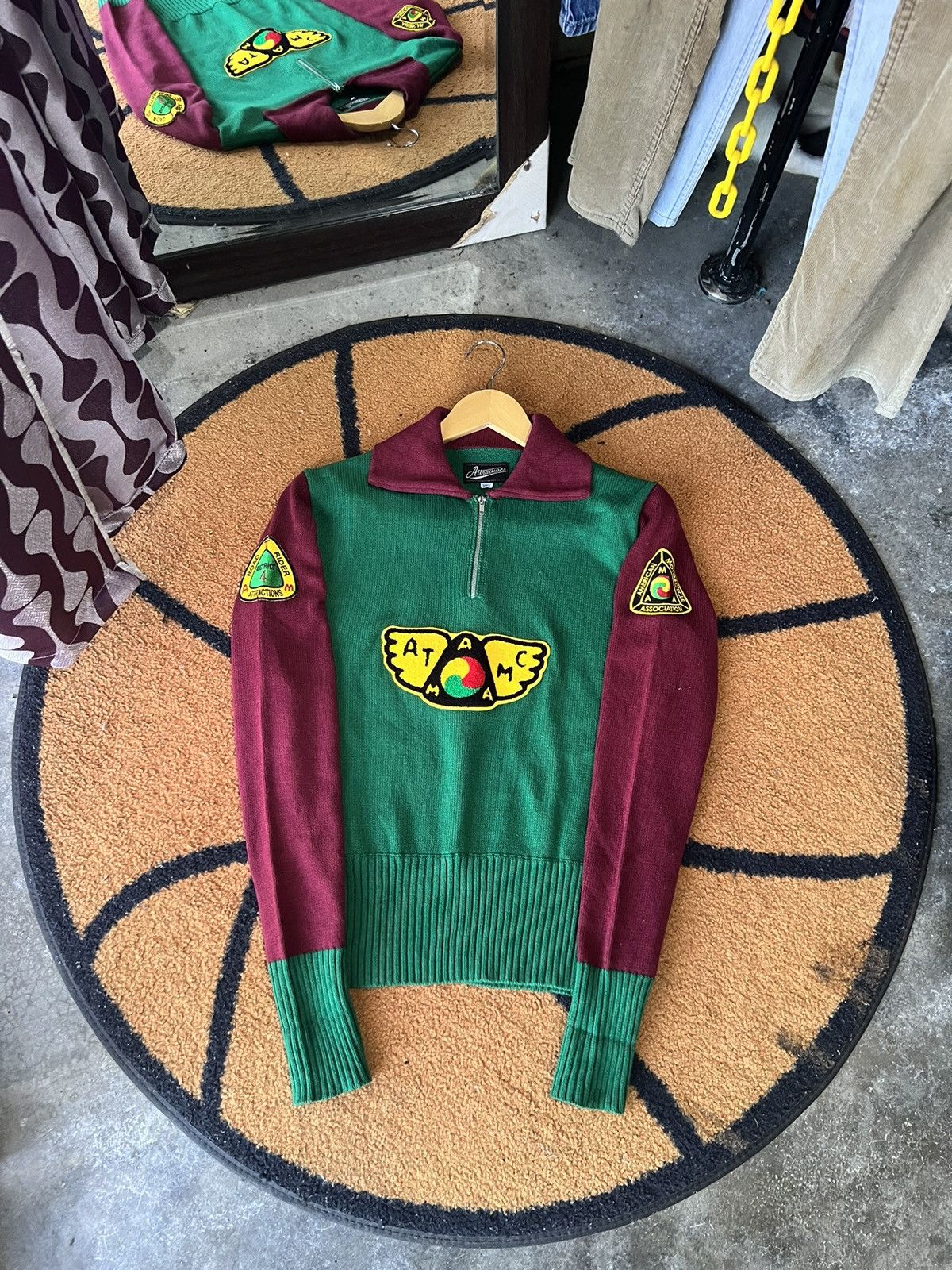 Japanese Brand 🔥Attraction American Motorcycle Association Knit Sweater Size US S / EU 44-46 / 1 - 1 Thumbnail