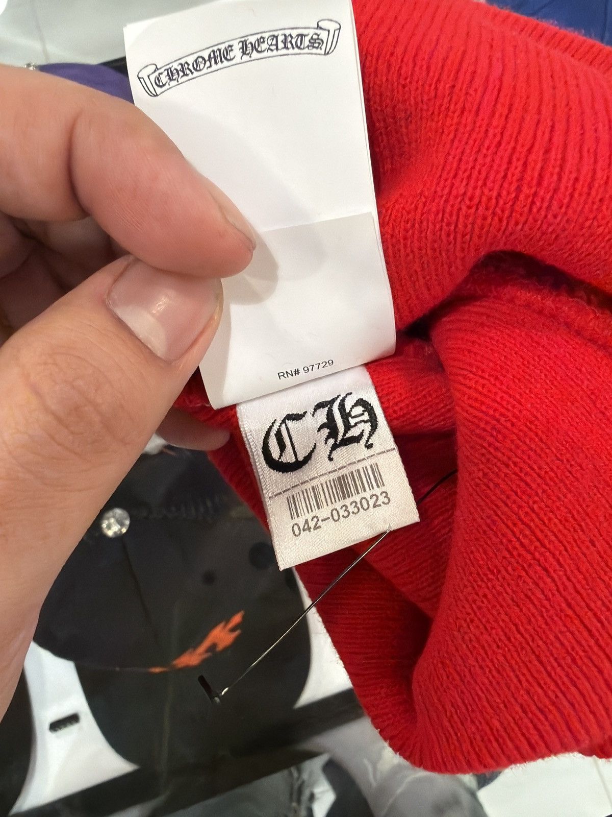 Chrome Hearts Chrome Hearts Stacked Red Beanie Size ONE SIZE - 5 Thumbnail