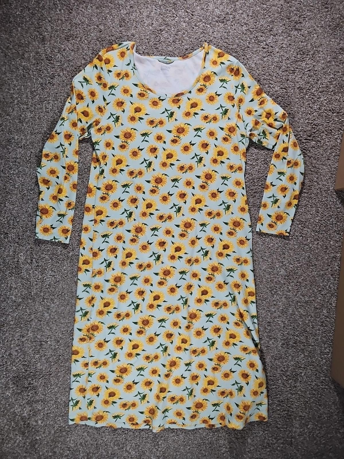 Lands' End Lands End L Sunflower Dress Size L / US 10 / IT 46 - 1 Thumbnail