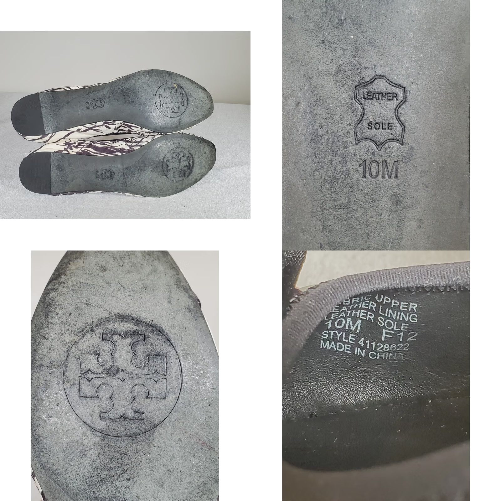 Tory Burch Tory Burch Ally Ballet Printed Matte Satin Clancy Black 41128622 Flat US 10 M Women's Size US 10 / IT 40 - 9 Thumbnail