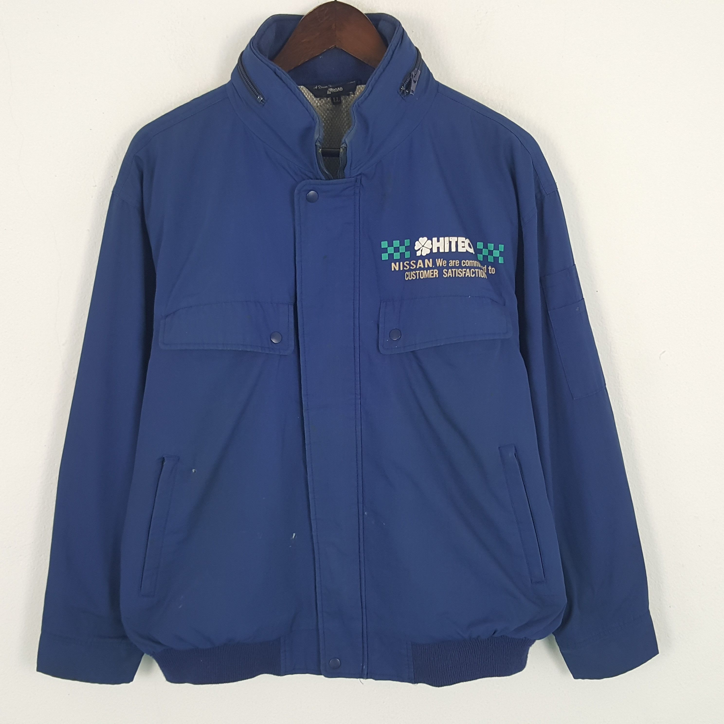 Japanese Brand × Vintage Vintage Nissan Big Design Zipper Windbreaker Jacket Size US XL / EU 56 / 4 - 3 Thumbnail