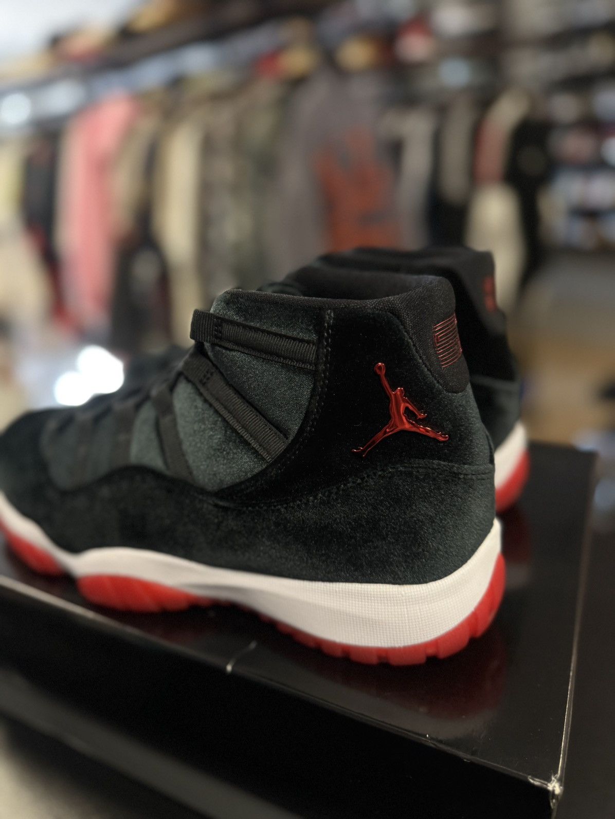 Jordan Brand × Nike Jordan 11 High Top Bred Velvet Women’s Size 12/10.5M NEW Size US 10.5 / EU 43-44 - 7 Thumbnail