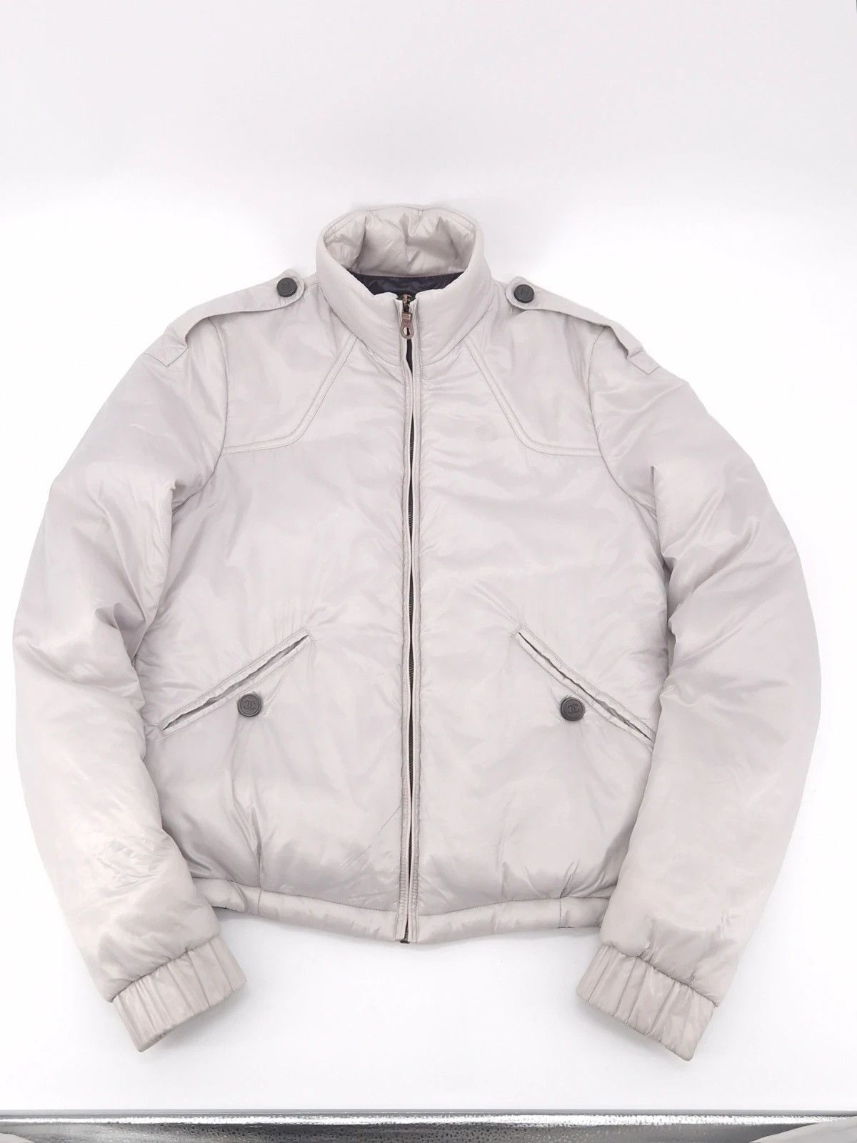 Chanel Chanel Silver Puffer Jacket Size S / US 4 / IT 40 - 1 Thumbnail