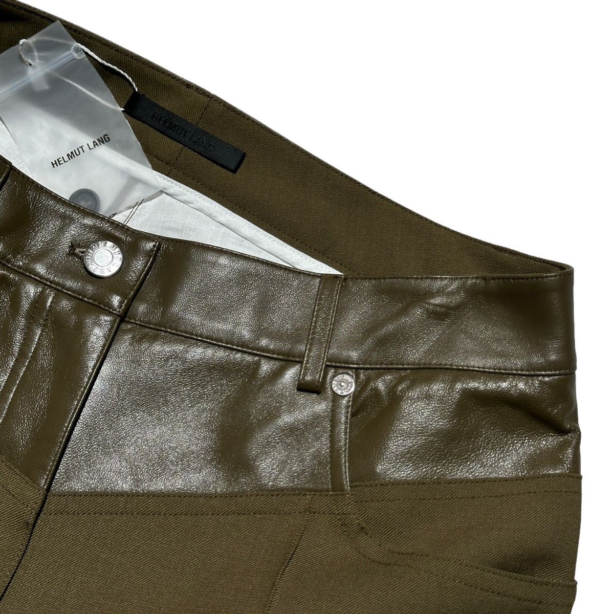 Helmut Lang Leather hybrid Gaiter trouser Size US 30 / EU 46 - 2 Thumbnail