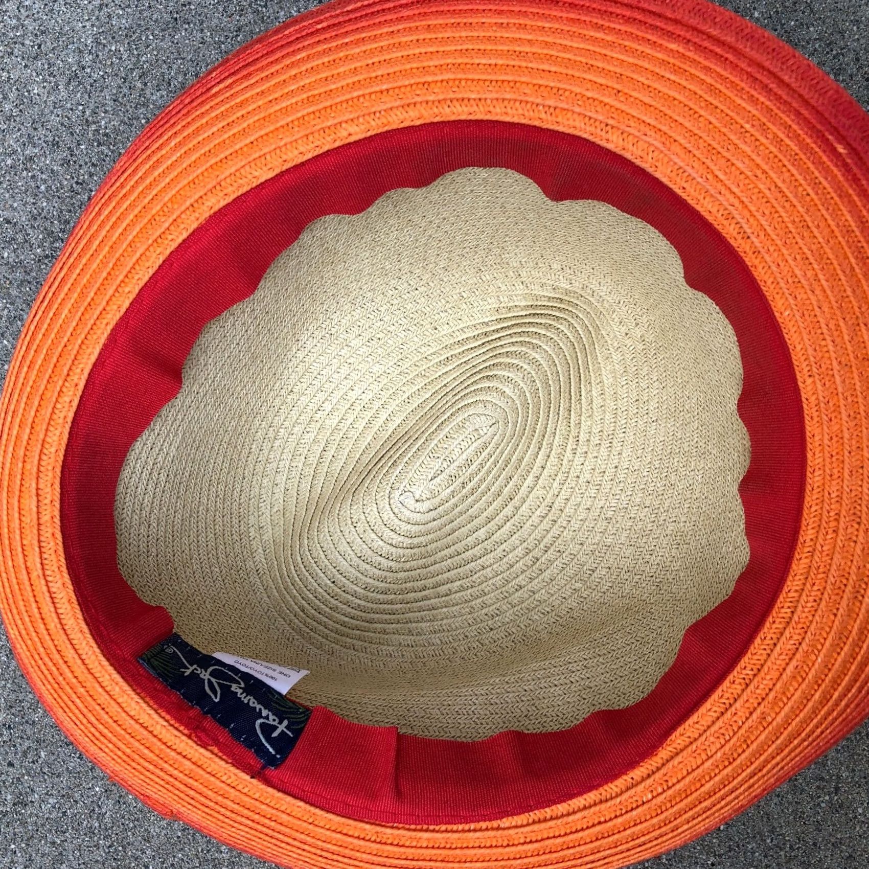 Panama Jack PANAMA JACK Fedora Hat Unisex Beige Orange 100% Toyo Cap One Size Mens Womens Fedora Hat Size ONE SIZE - 5 Thumbnail