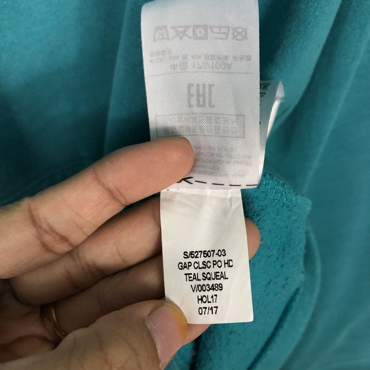 Japanese Brand 📌Vintage Hoodie Pull Over Gap Ocean Green Spell Out Size US L / EU 52-54 / 3 - 23 Thumbnail