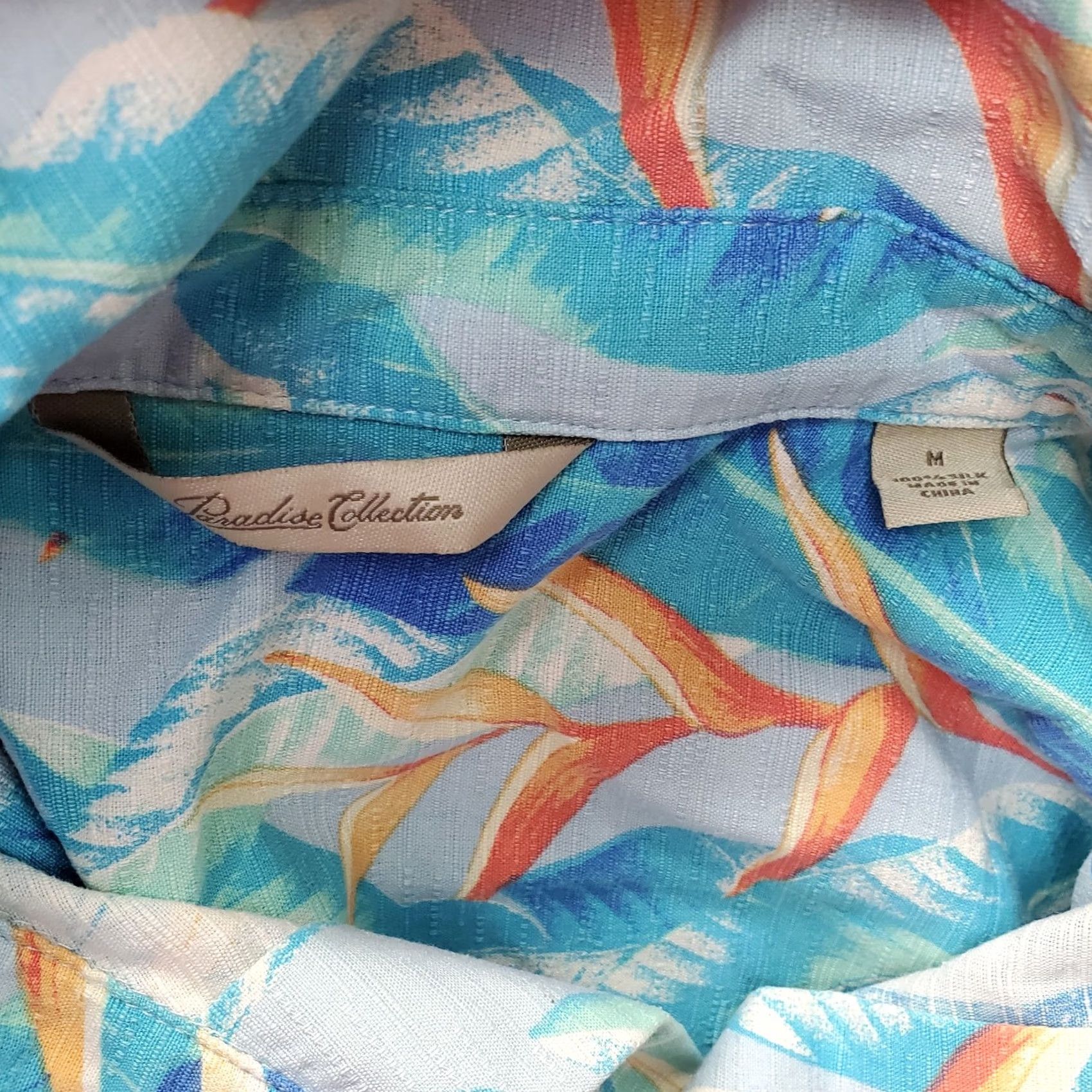 Paradise Paradise Women's? Silk Shirt Men's Medium Multi Palm Leaf Collared Button Up Size US M / EU 48-50 / 2 - 5 Thumbnail