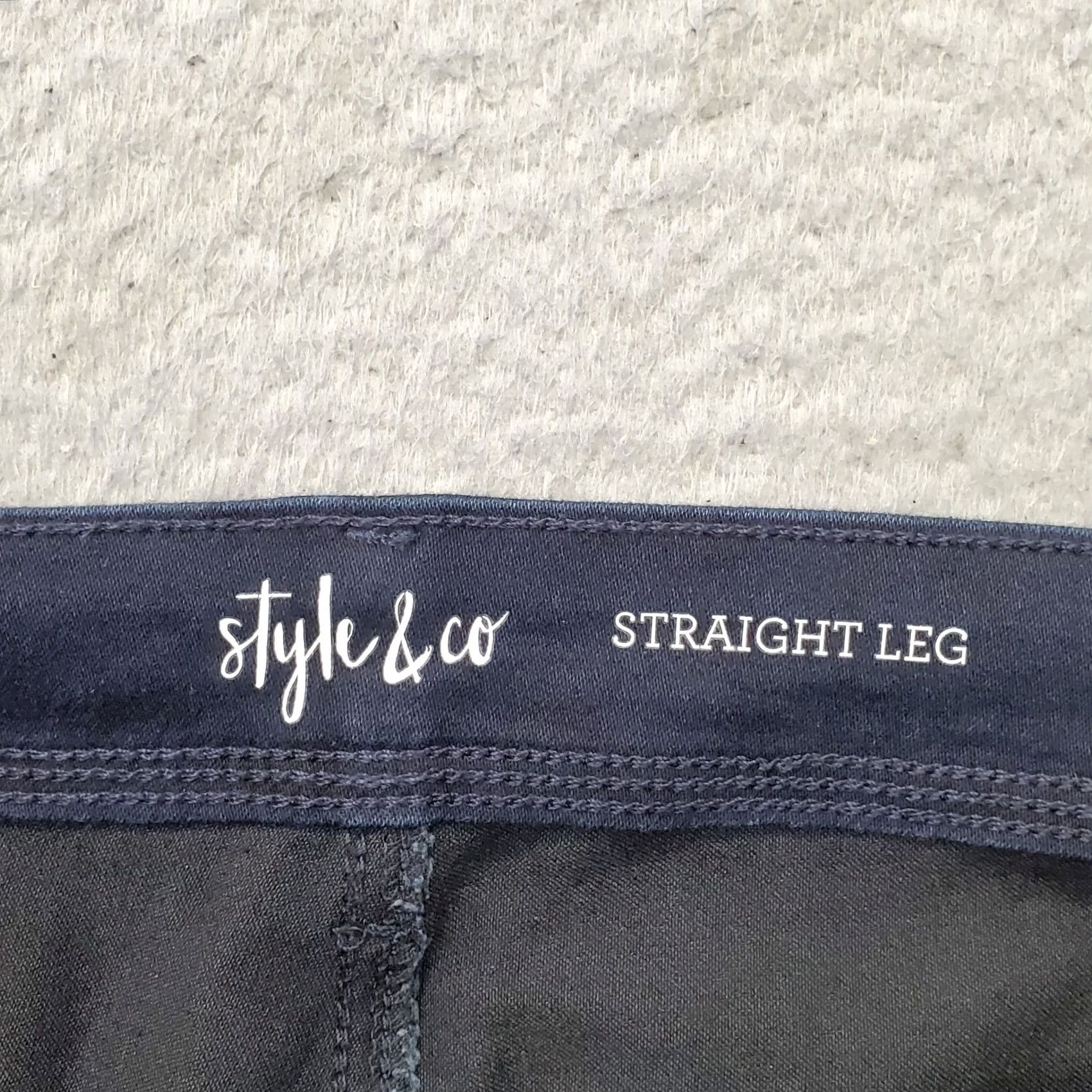 Vintage Style&co. Jeans Womens 22W Blue Flat Front Straight Leg Stretch High Waist Jeans Size 40" / US 18 - 7 Thumbnail