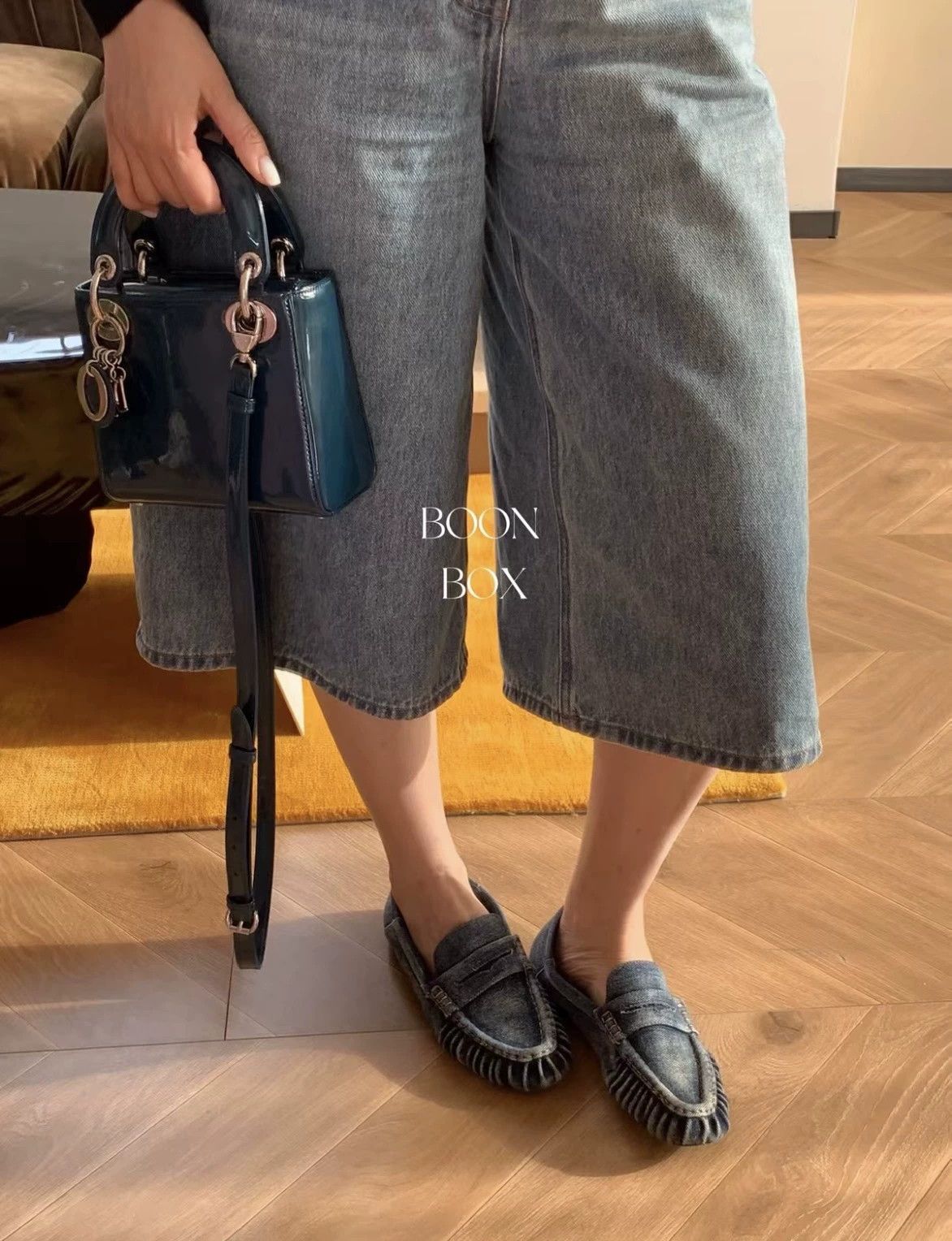 Dior Dior Lady Dior 3 Blue Patent w/ Strap & Dust Bag Size ONE SIZE - 7 Thumbnail