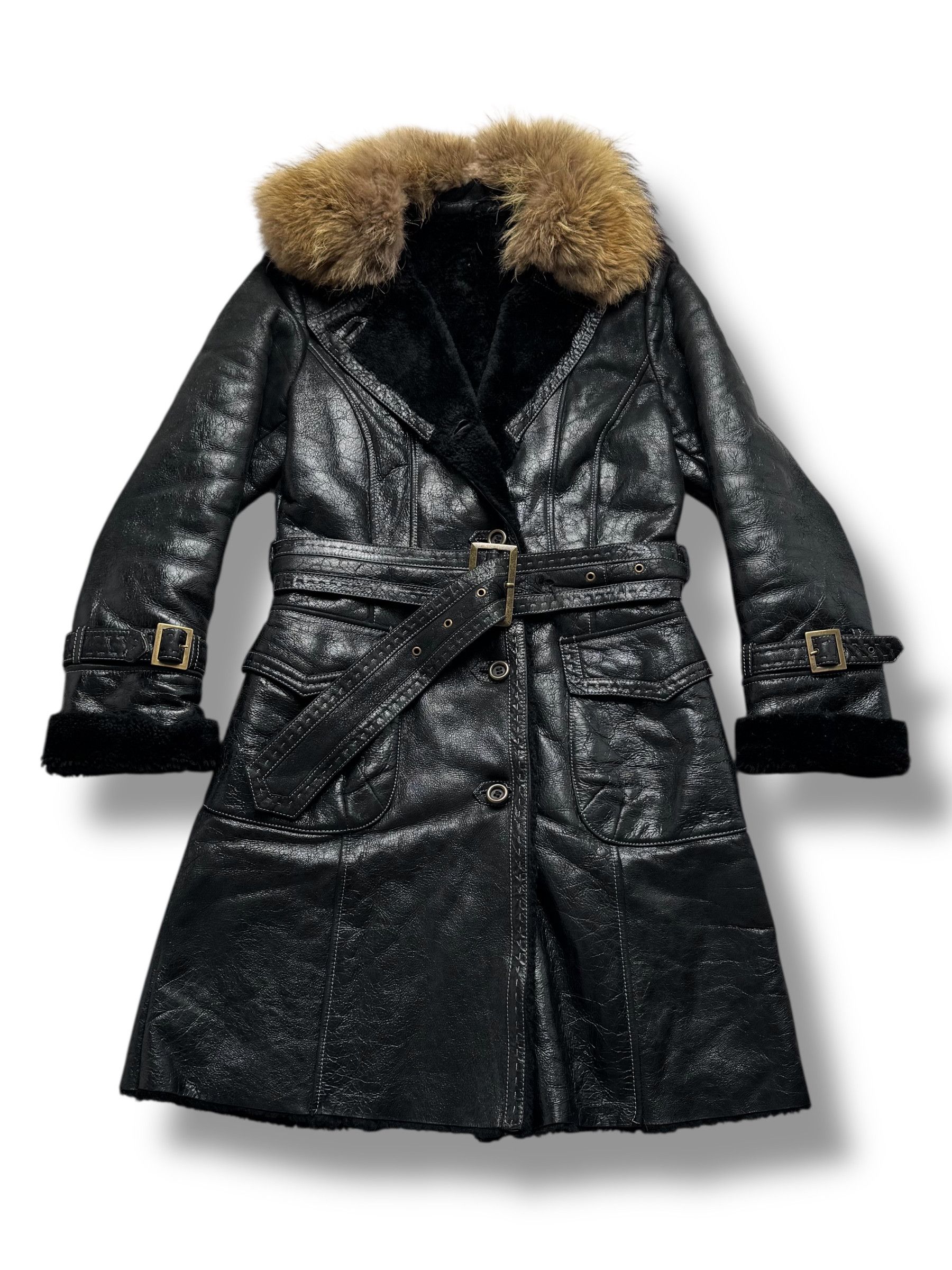 Vintage 90's Real Sheepskin Coat(V258) Size M / US 6-8 / IT 42-44 - 1 Thumbnail
