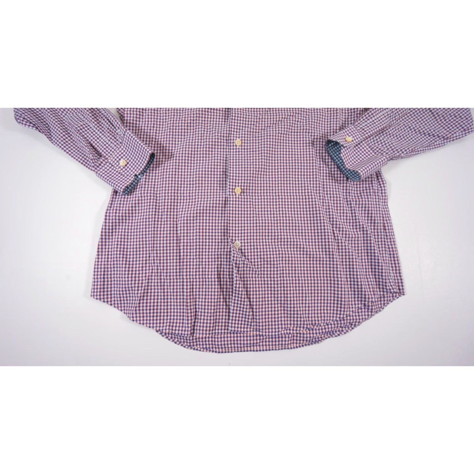Paul Smith Paul Smith Shirt Mens 15.5" Purple Button Up Long Sleeve Gingham Check Business Shirt Mens Regular L Purple Check Size US L / EU 52-54 / 3 - 3 Thumbnail