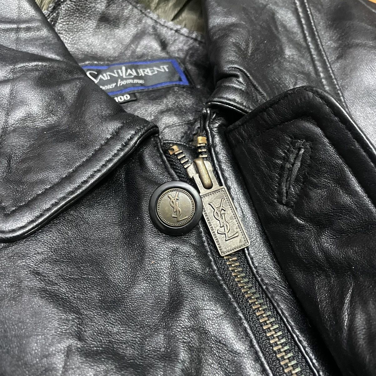 Yves Saint Laurent Vintage YSL Yves Saint Laurent Leather Bomber Jacket Size US M / EU 48-50 / 2 - 6 Thumbnail