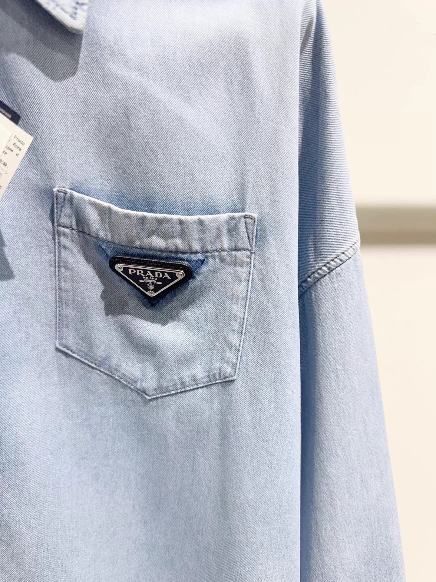 Prada Prada New 40 Vintage Wash Soft Denim Shirt Size S / US 4 / IT 40 - 2 Thumbnail