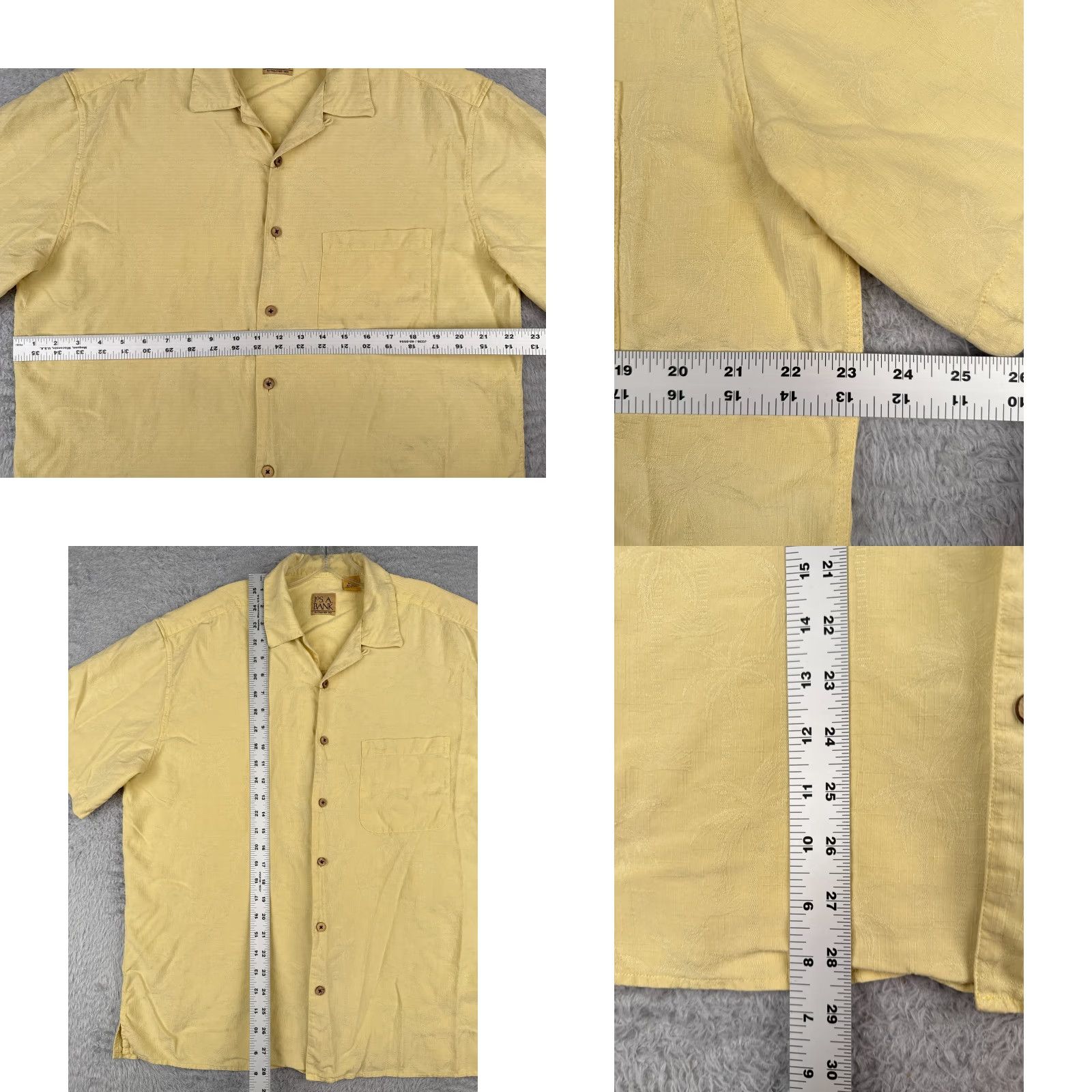 Jos. A. Bank Jos. A. Bank Shirt Men Large Yellow Embroidered Palm Tree 100% Silk Hawaiian Size US L / EU 52-54 / 3 - 8 Thumbnail