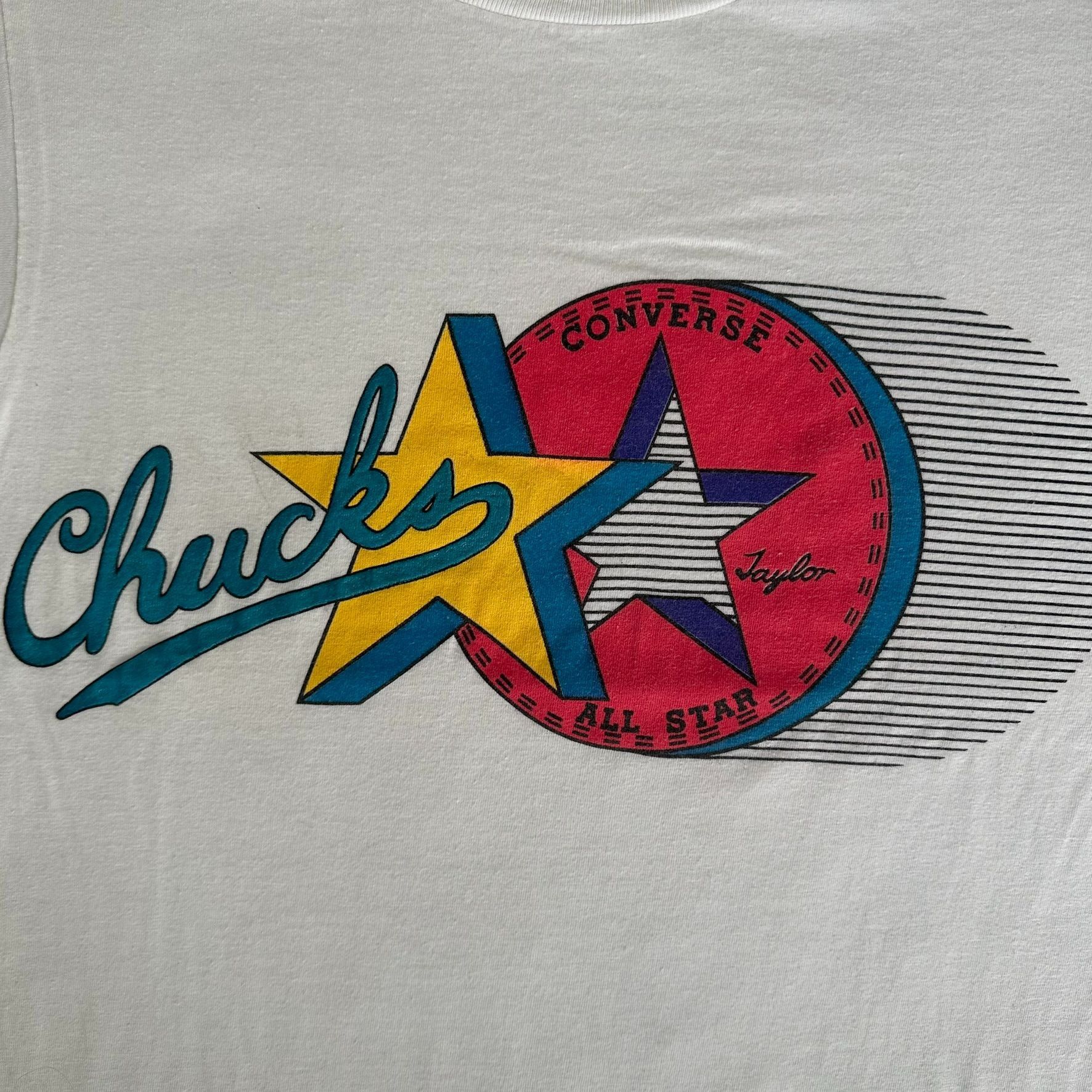 Converse Vintage 80s Converse All Stars Chuck Taylor T-Shirt Single S Size US M / EU 48-50 / 2 - 2 Thumbnail