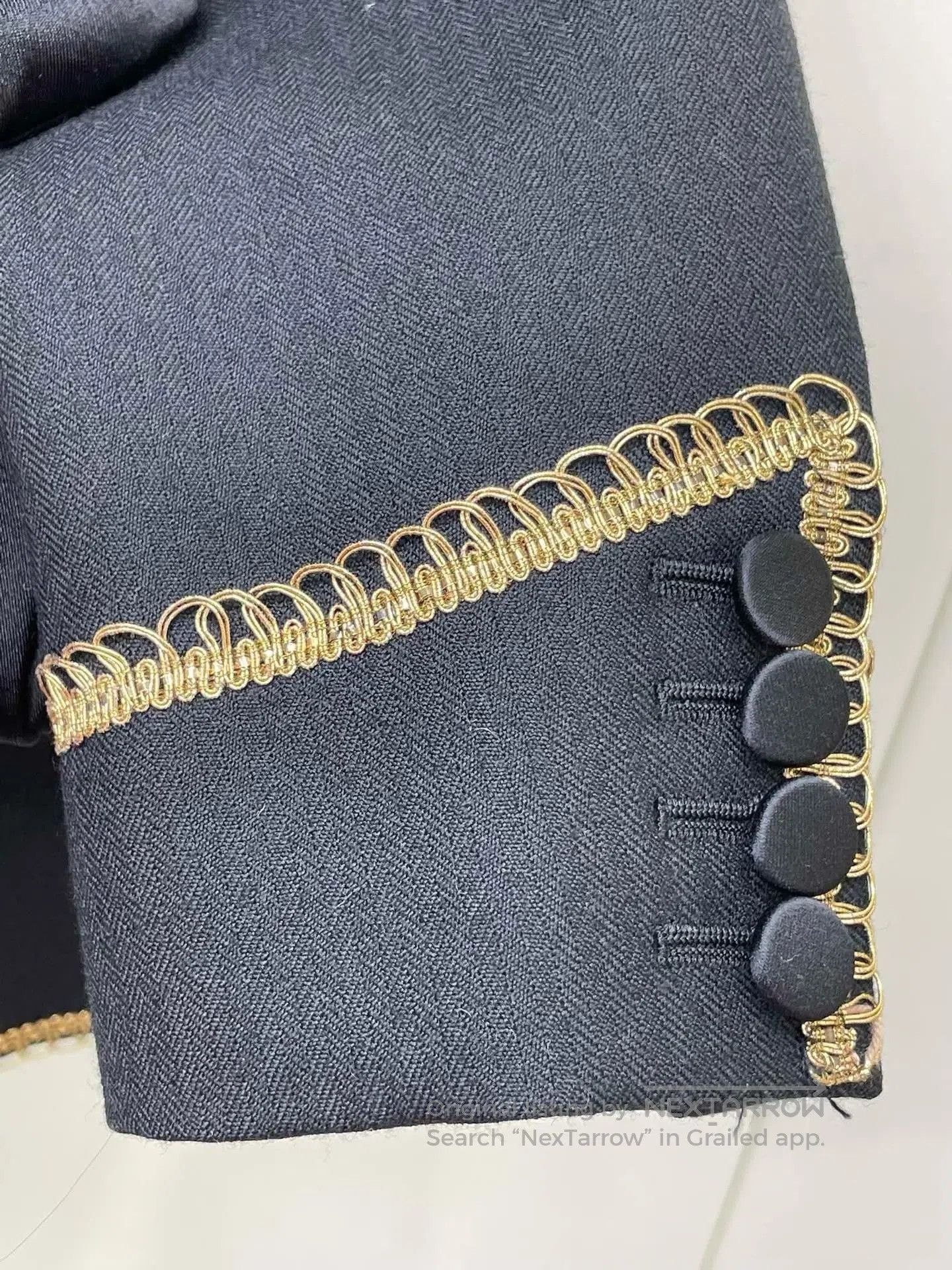 Saint Laurent Paris Saint Laurent Gold Trim Embroidered Blazer. Size XXS / US 00 / IT 34 - 3 Thumbnail