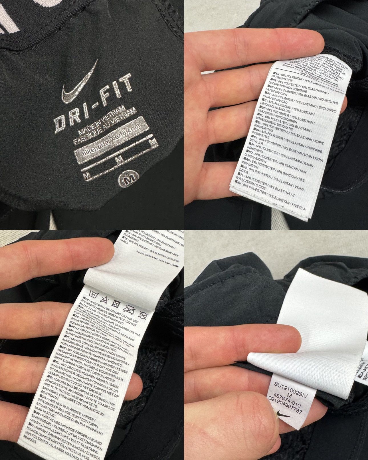 Nike × Vintage Nike Dri-Fit Men's Black Swoosh Tapered Leg Cropped Pants M Size US 30 / EU 46 - 2 Thumbnail